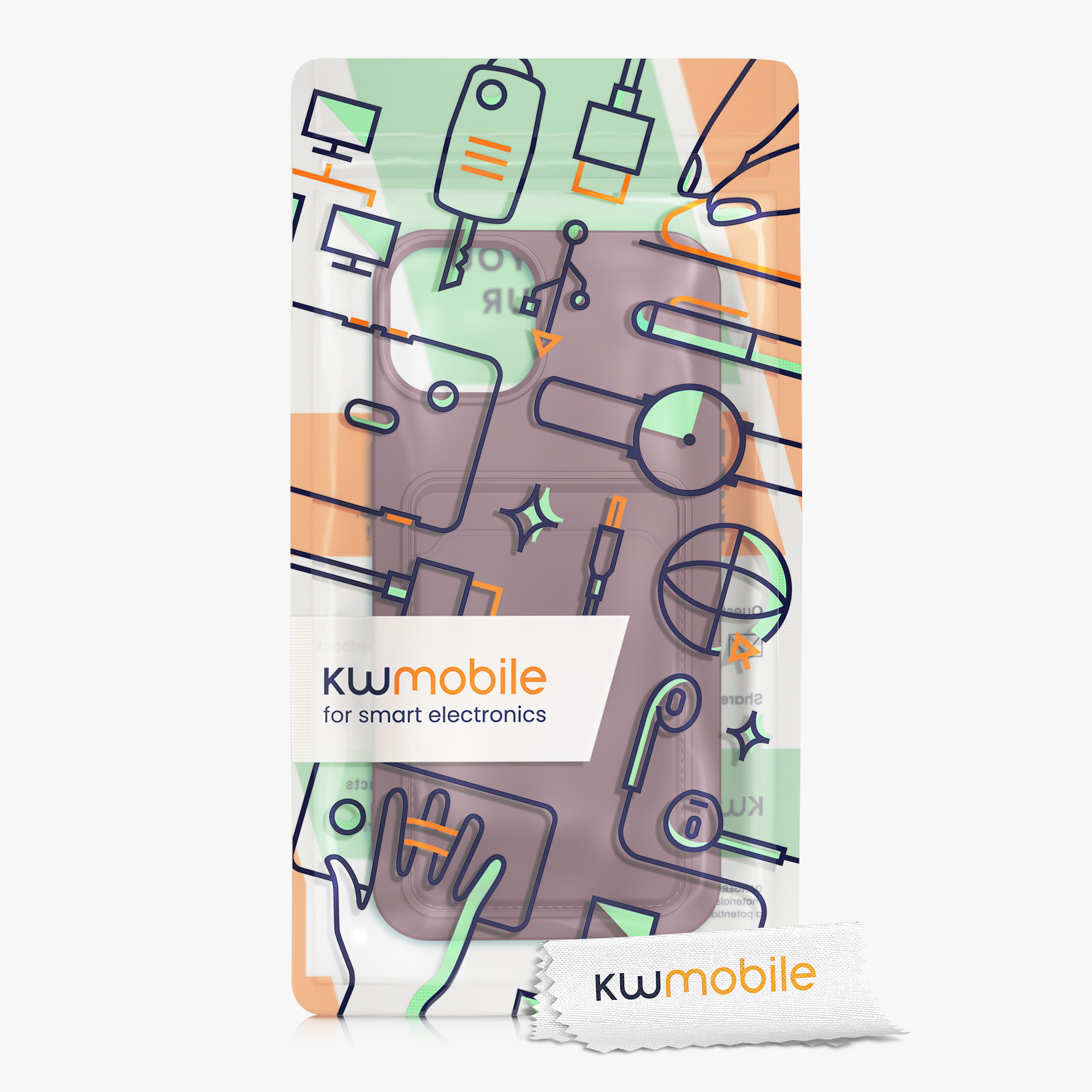 Kryt s přihrádkou kwmobile pro iPhone 13 - tawny červená