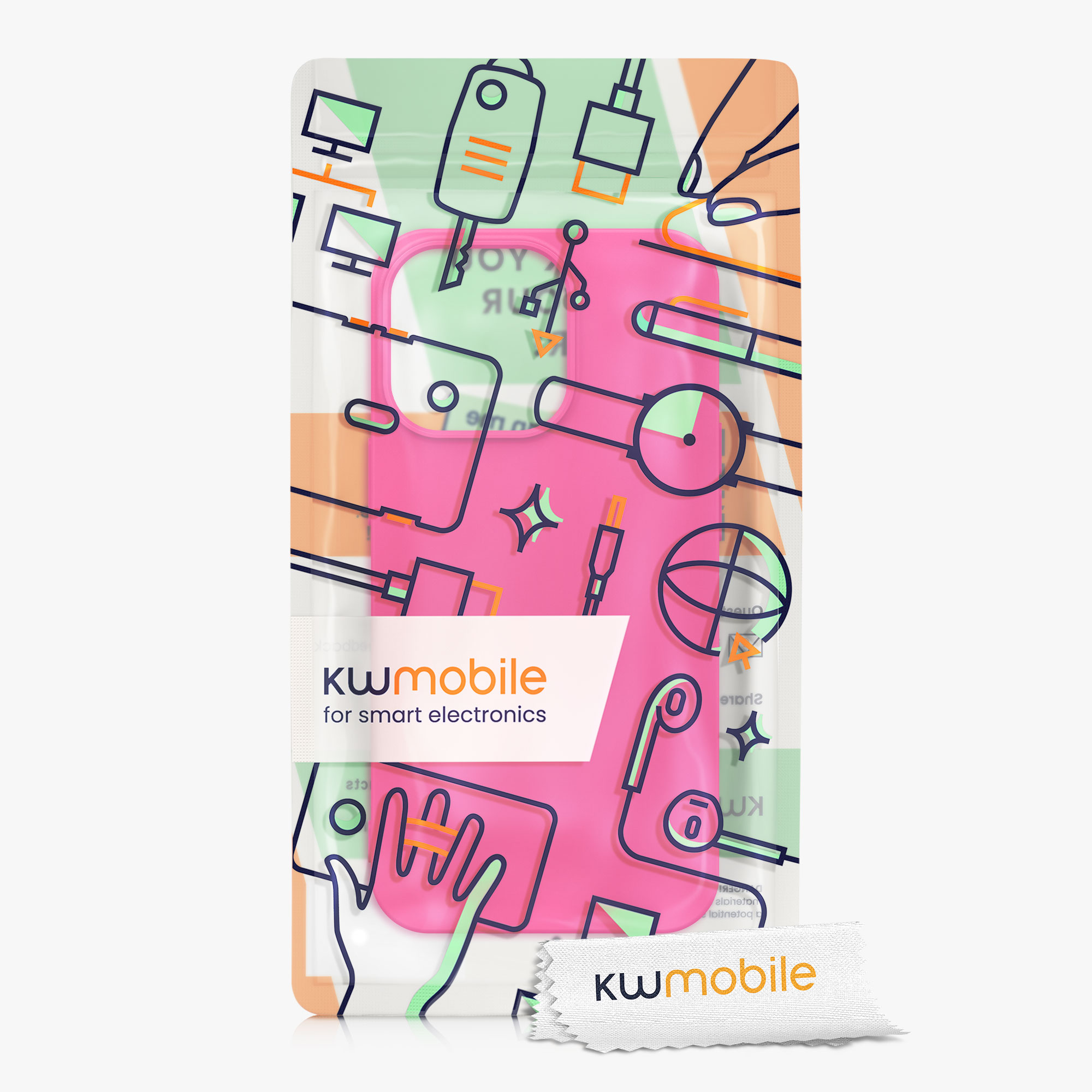 Kryt kwmobile slim iPhone 13 Pro neonově růžová