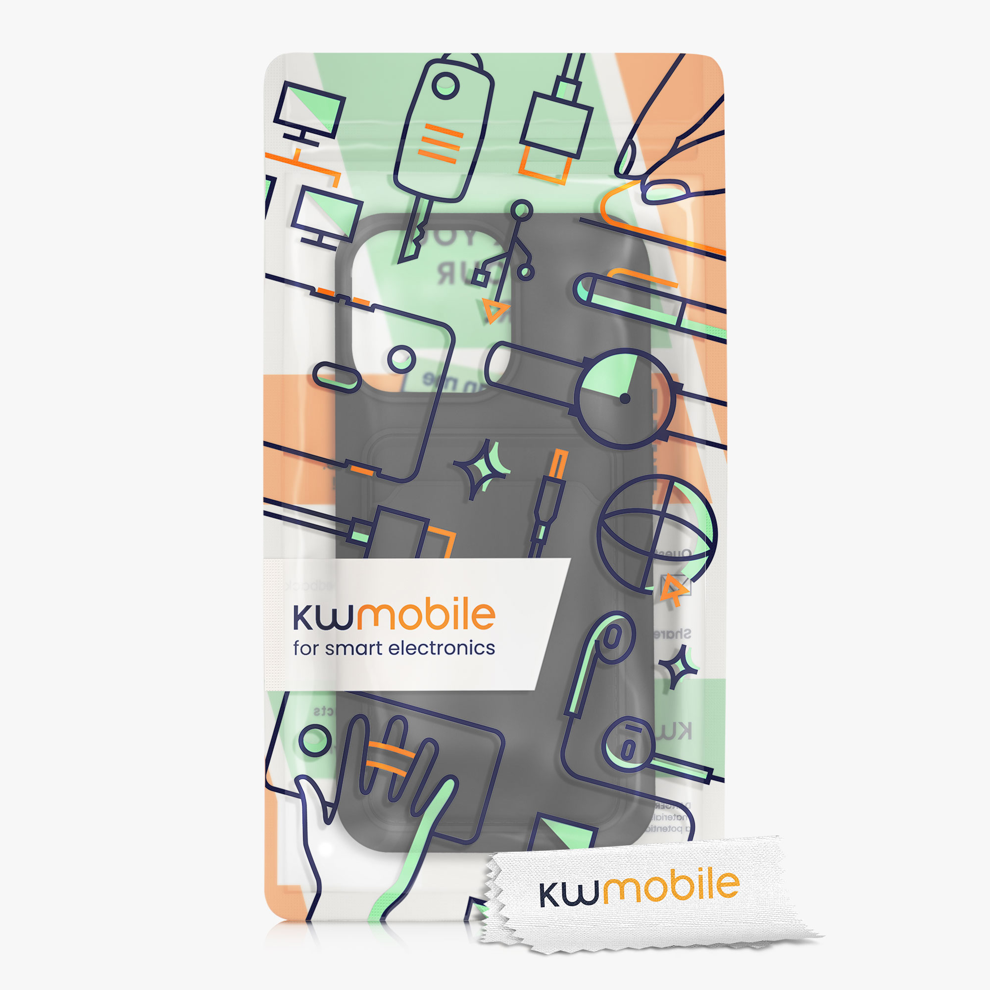 Kryt kwmobile s přihrádkou na kartu iPhone 13 Pro černá