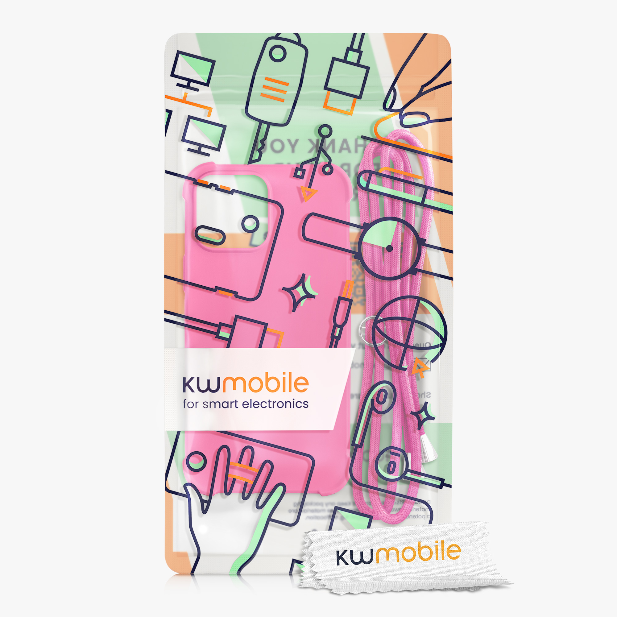 Kryt kwmobile TPU silikonový iPhone 13 Pro Max neonově růžová