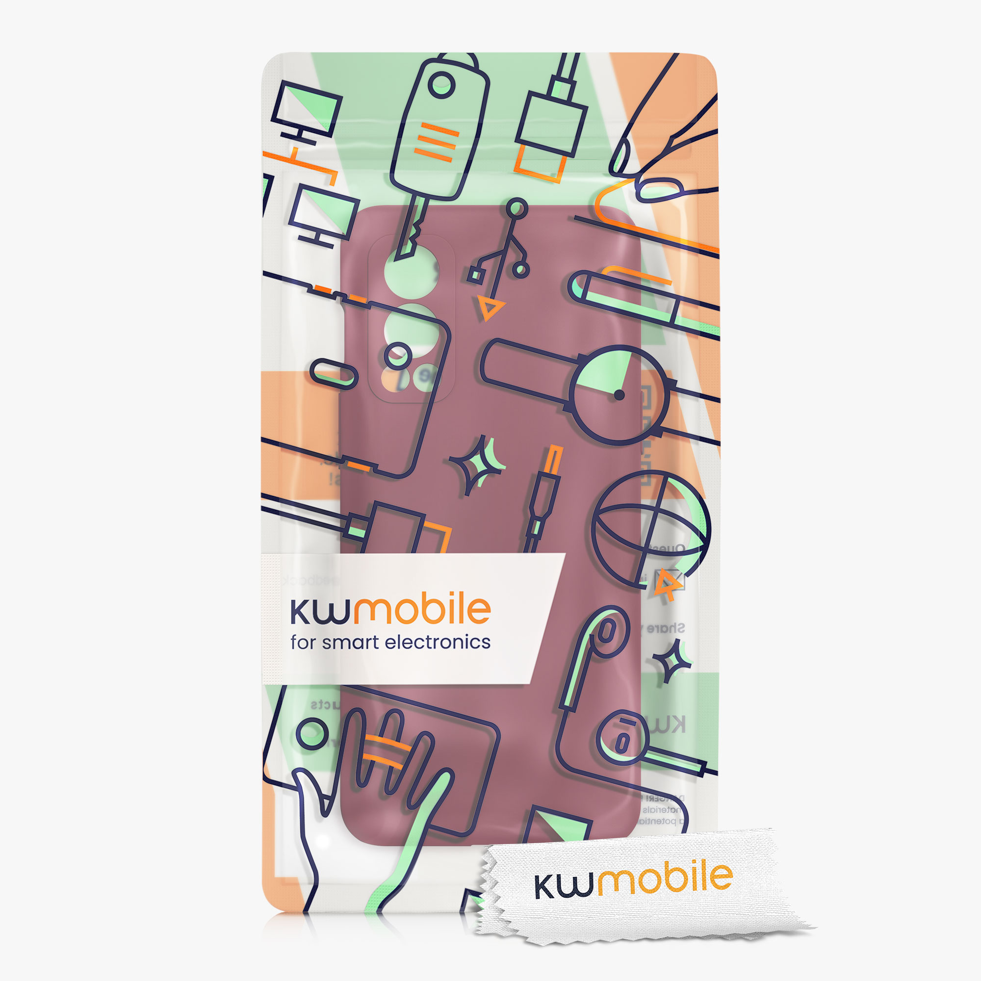 Kwmobile Silikonový kryt OnePlus Nord 2 5G tawny červená