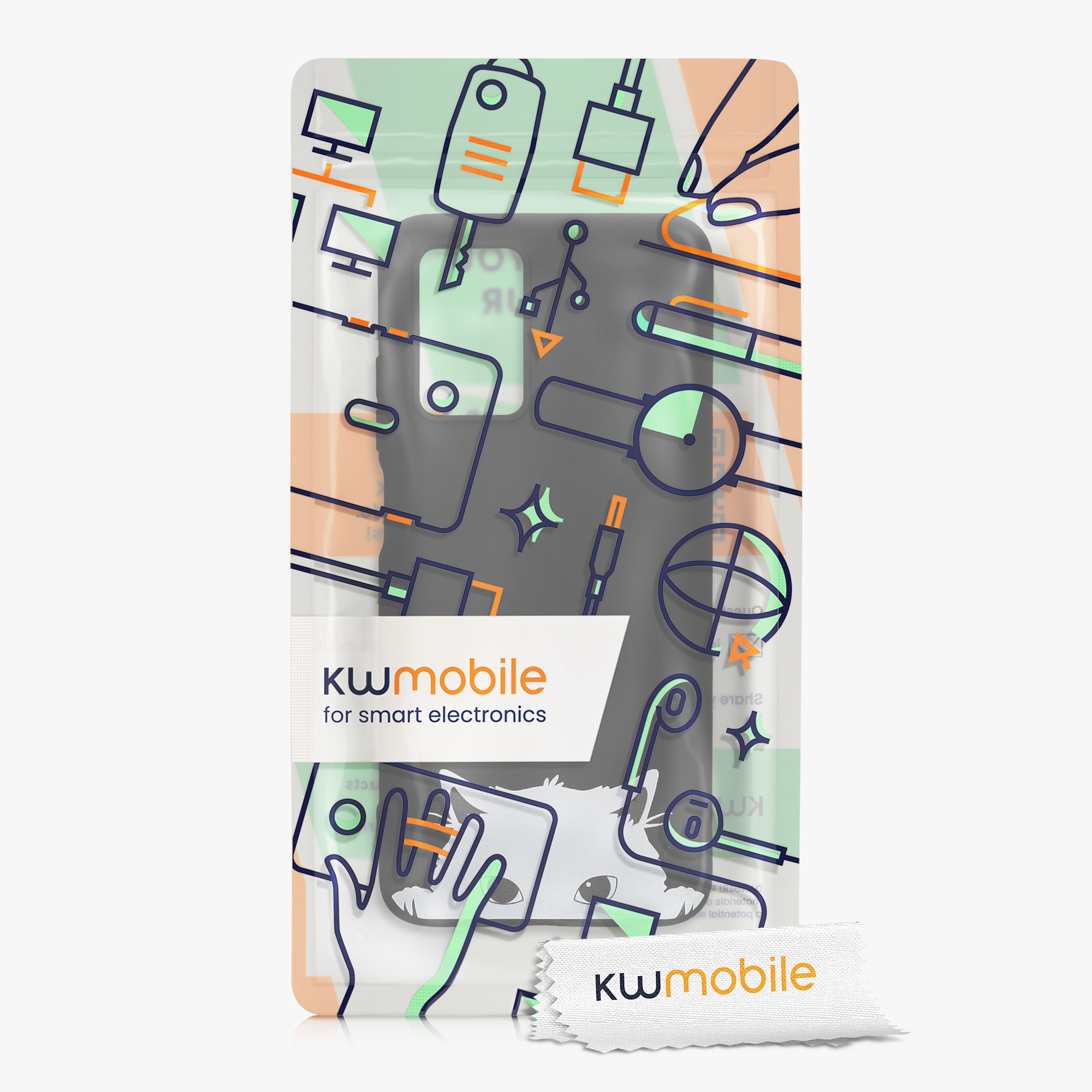 Kryt Xiaomi Redmi 10 (2021 silikonový TPU černá/bílá kwmobile