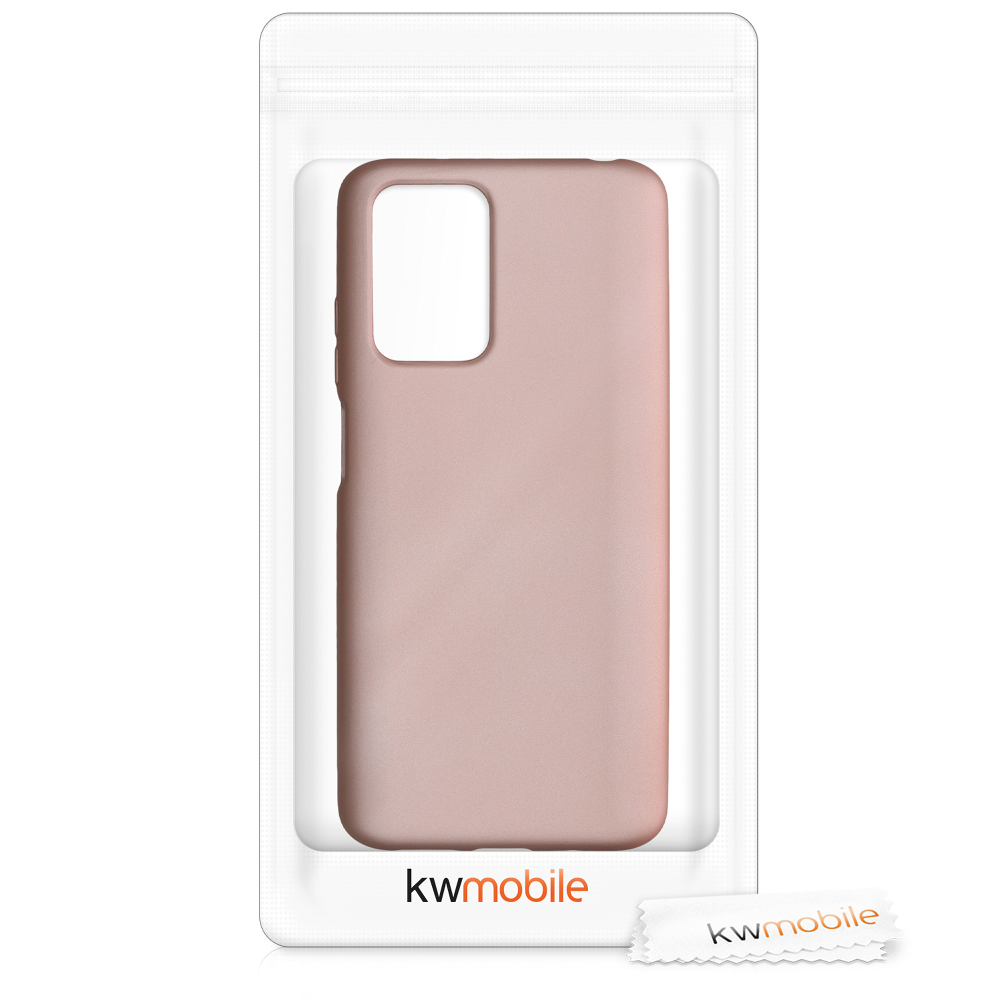 Kryt Xiaomi Redmi 10 (2021 metalický TPU metalická růžovo-zlatá kwmobile