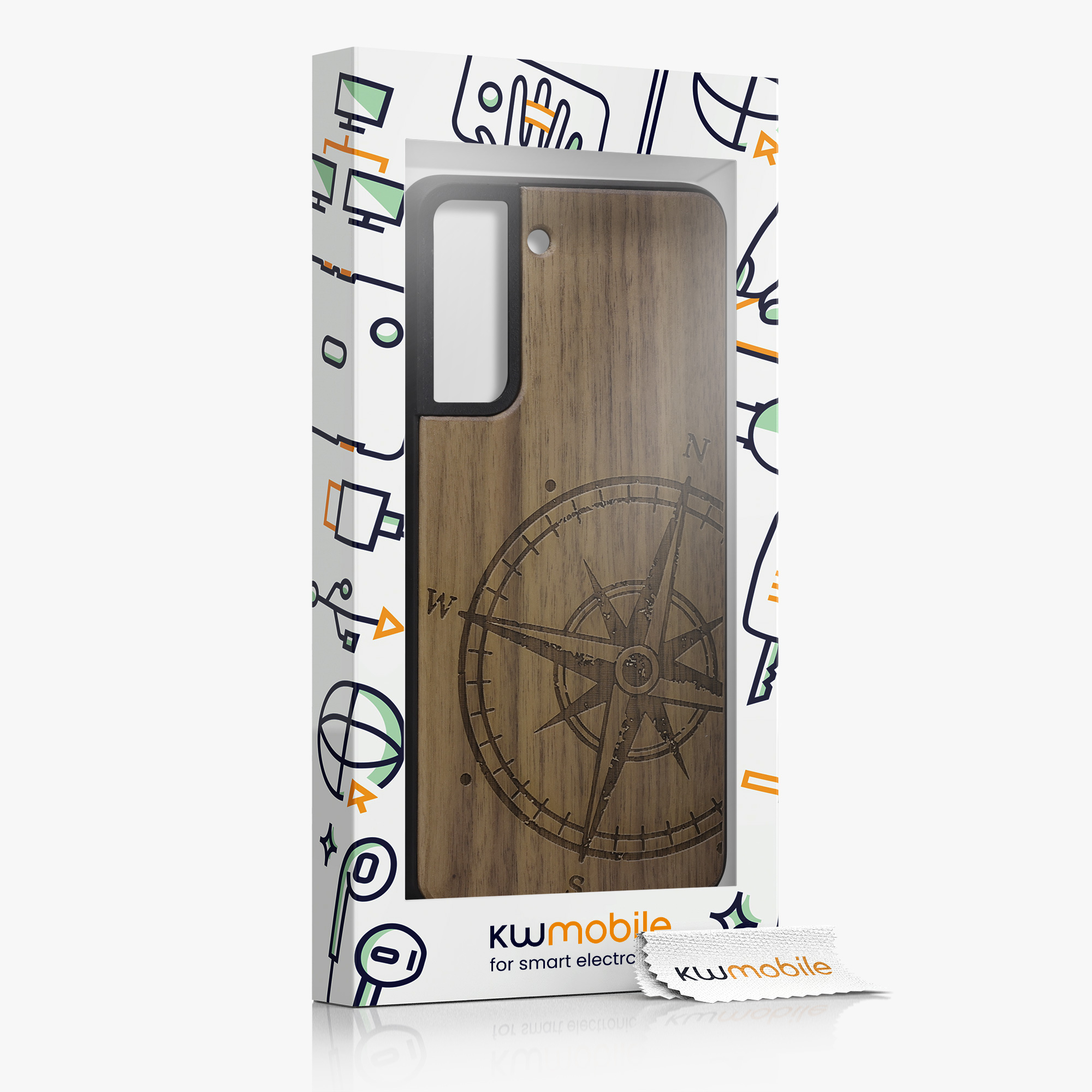 Dřevěný kryt na mobil Galaxy S21 Fan Edition kwmobile hnědý