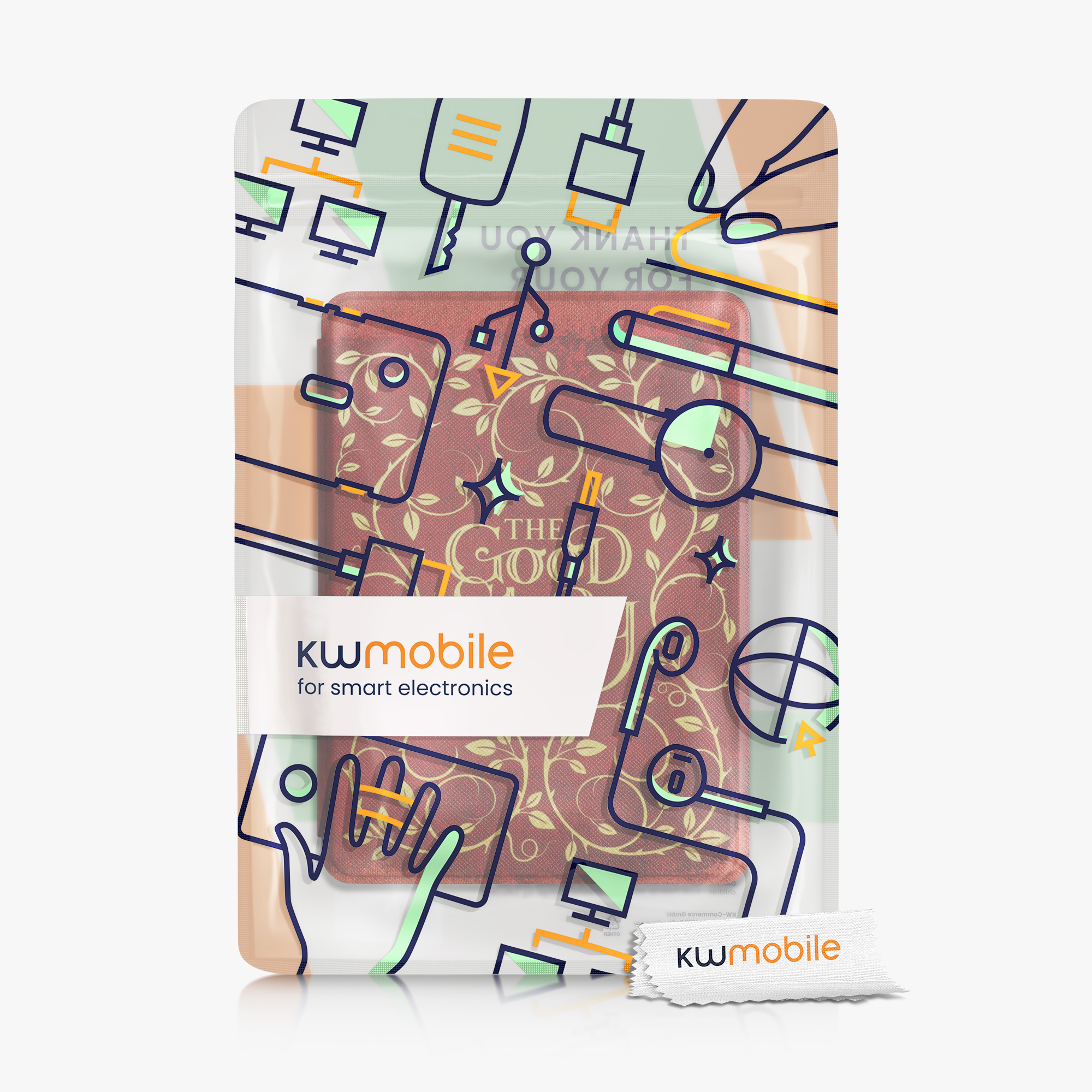 Pouzdro na čtečku kwmobile Amazon Kindle Paperwhite 11 Generation 2021 Case - Good Story žlutá / oranžová / červená