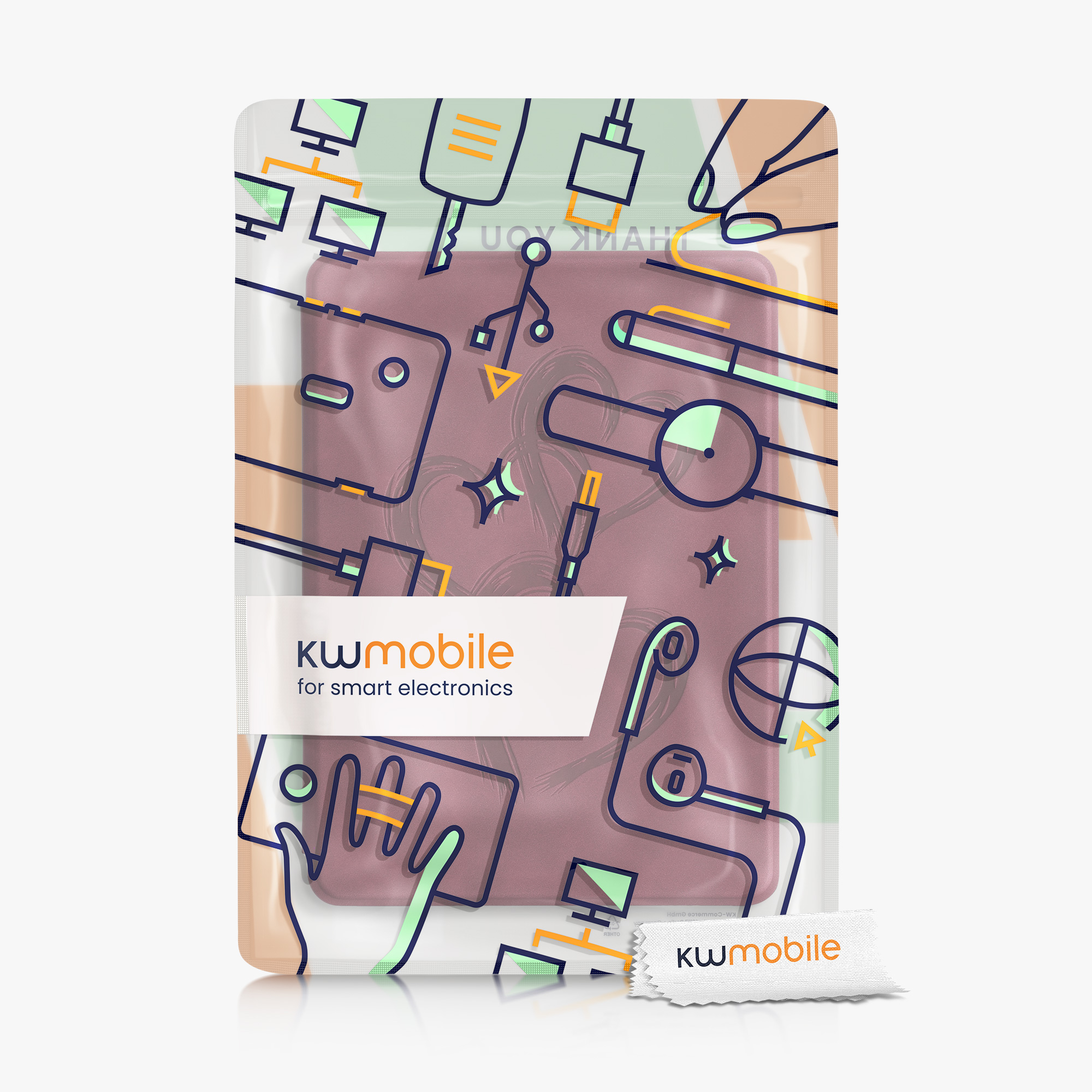 Pouzdro na čtečku kwmobile Amazon Kindle Paperwhite 11 Generation 2021 Case - Brushed Heart Abstract Dark červená