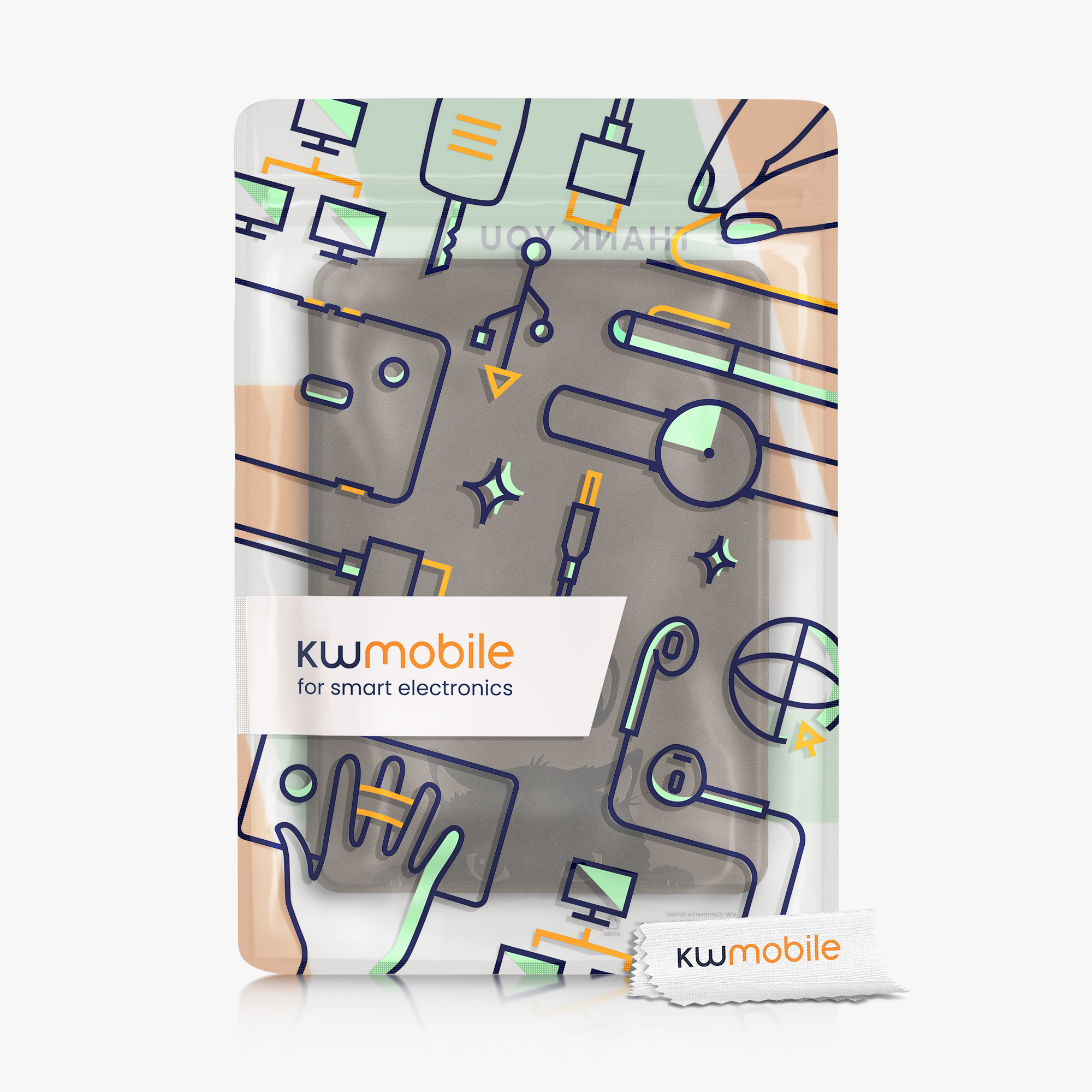Pouzdro na čtečku kwmobile Amazon Kindle Paperwhite 11 Generation 2021 Case - Meow Cat šedá / černá