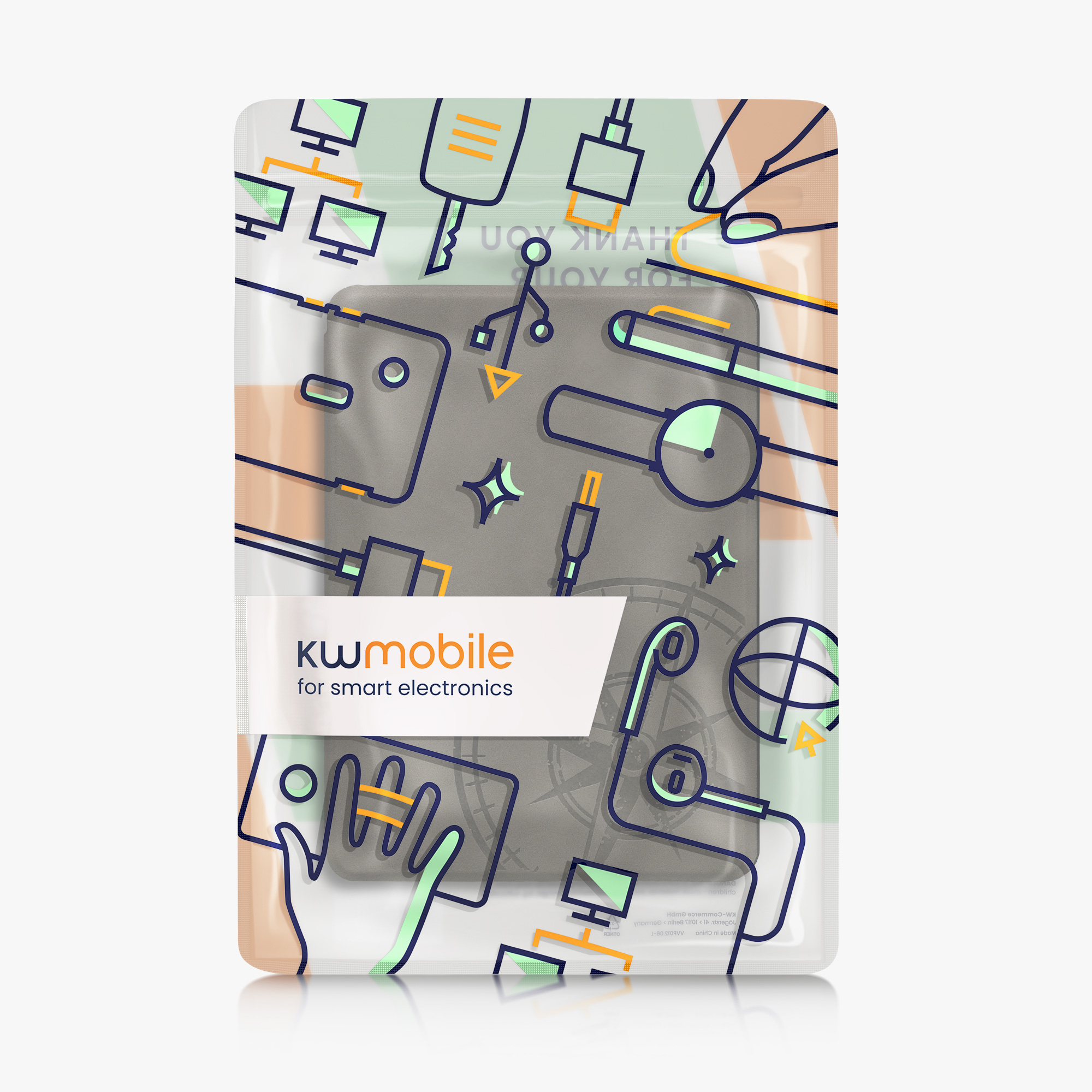 Pouzdro na čtečku kwmobile Amazon Kindle Paperwhite 11 Generation 2021 Case - Navigational Compass šedá