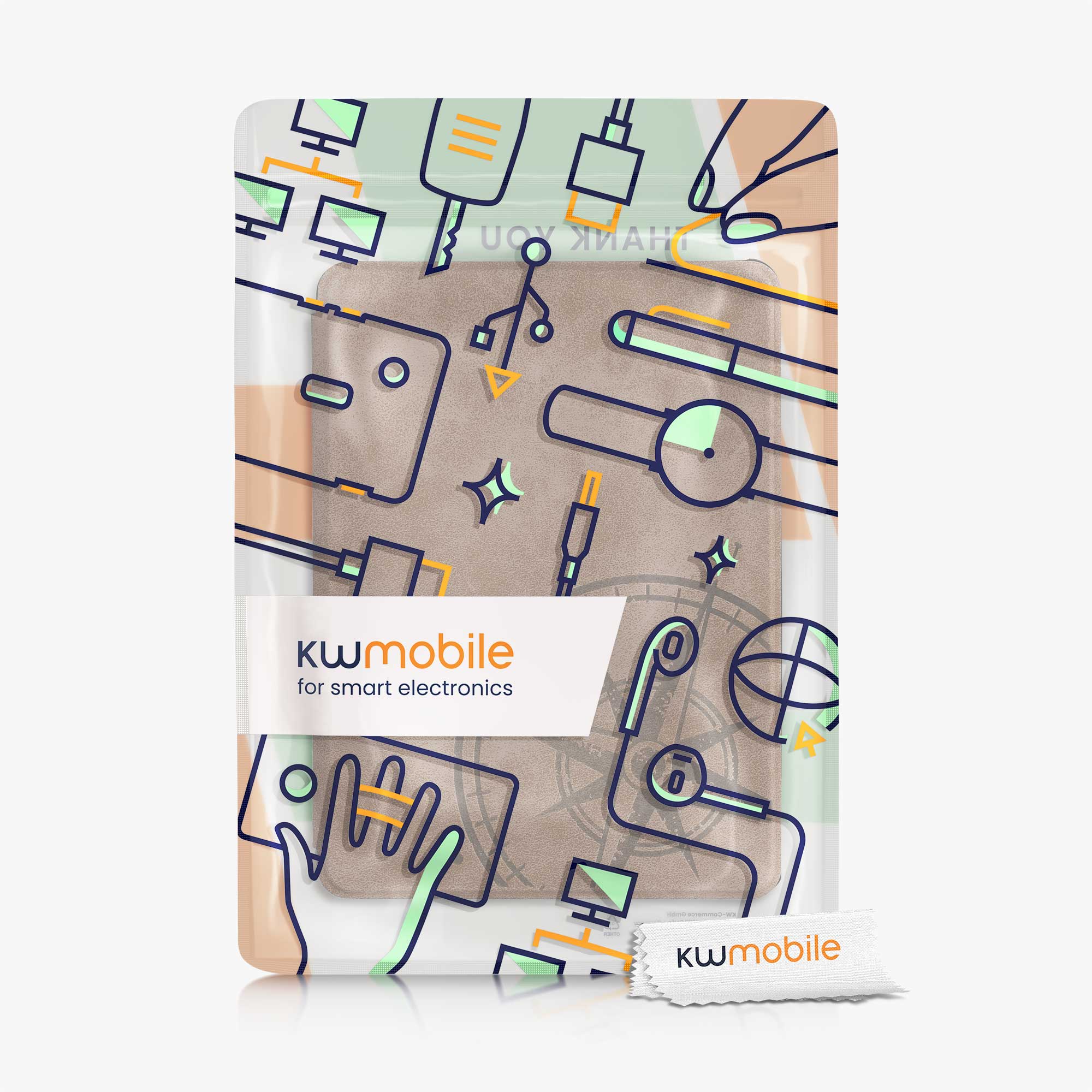 Pouzdro na čtečku kwmobile Kindle Paperwhite 11. gen. 2021 - Navigational Compass hnědá