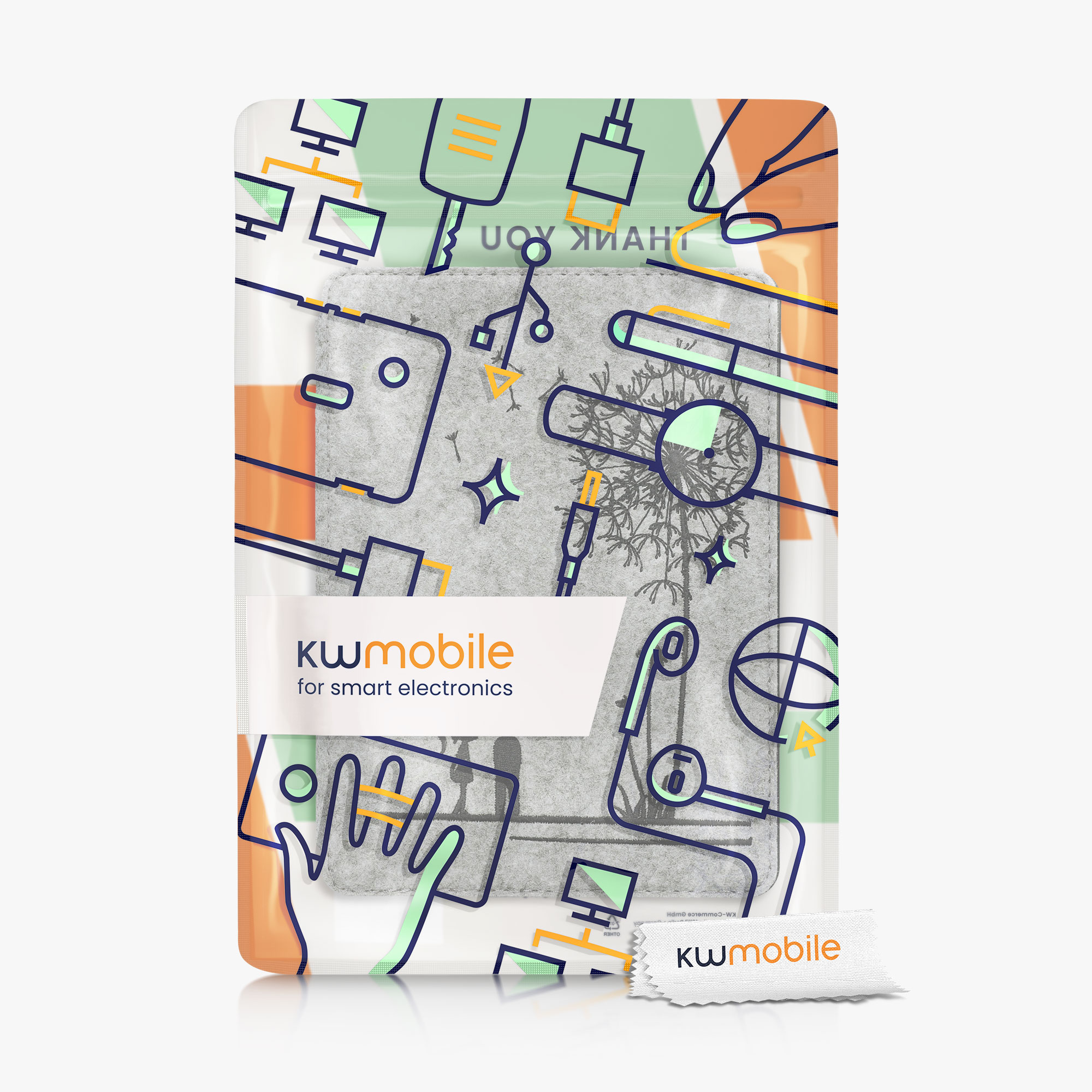 Pouzdro na čtečku kwmobile Kindle Paperwhite 11. gen. 2021 - Dandelion Love černá / světle šedá