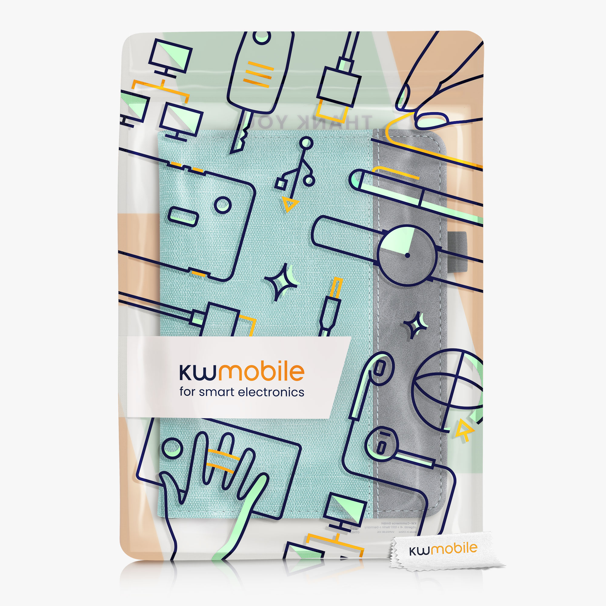 Pouzdro na čtečku kwmobile Kindle Paperwhite 11. gen. 2021 - mint / tmavě šedá