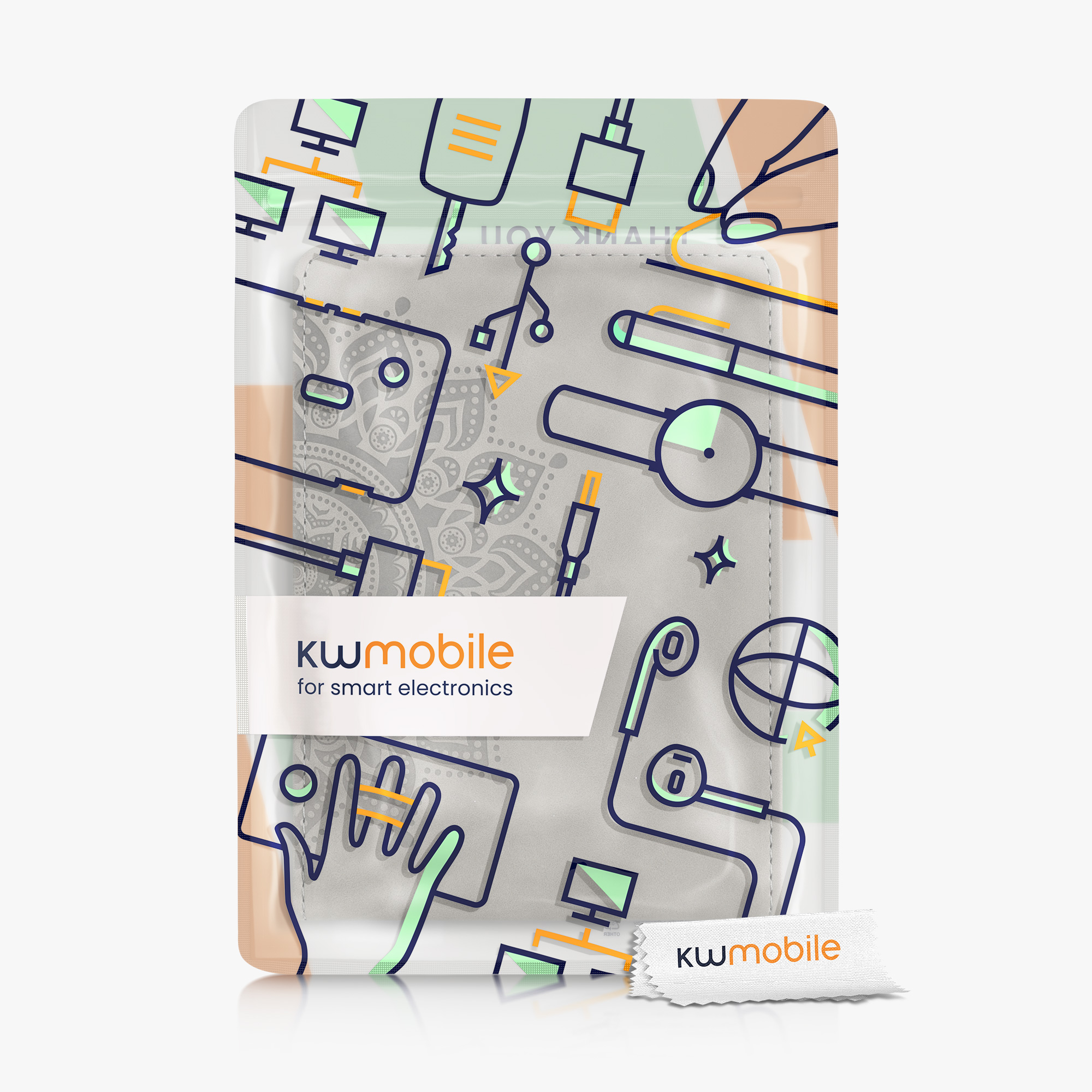 Pouzdro na čtečku kwmobile Kindle Paperwhite 11. gen. 2021 - Rising Sun šedá