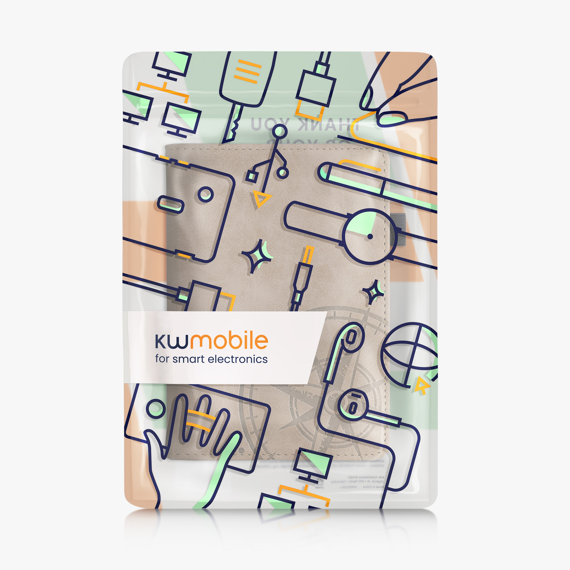 Pouzdro na čtečku kwmobile Kindle Paperwhite - Navigational Compass hnědá