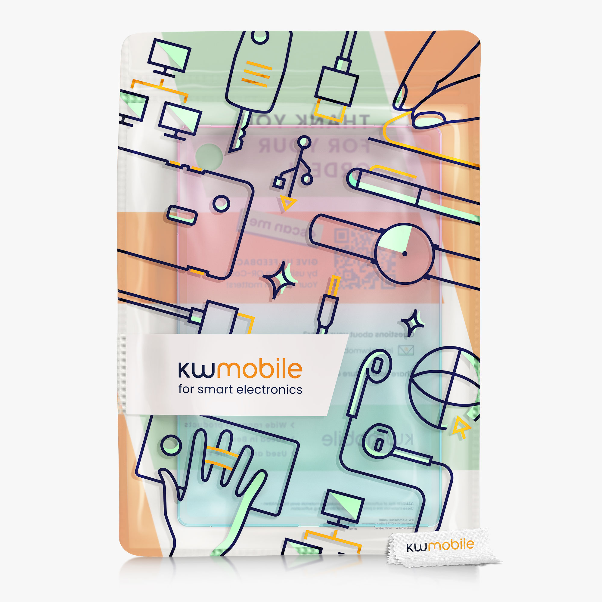 Zadní obal na tablet Galaxy Tab A8 10.5 (2021) kwmobile tmavě růžový/modrý/transparentní