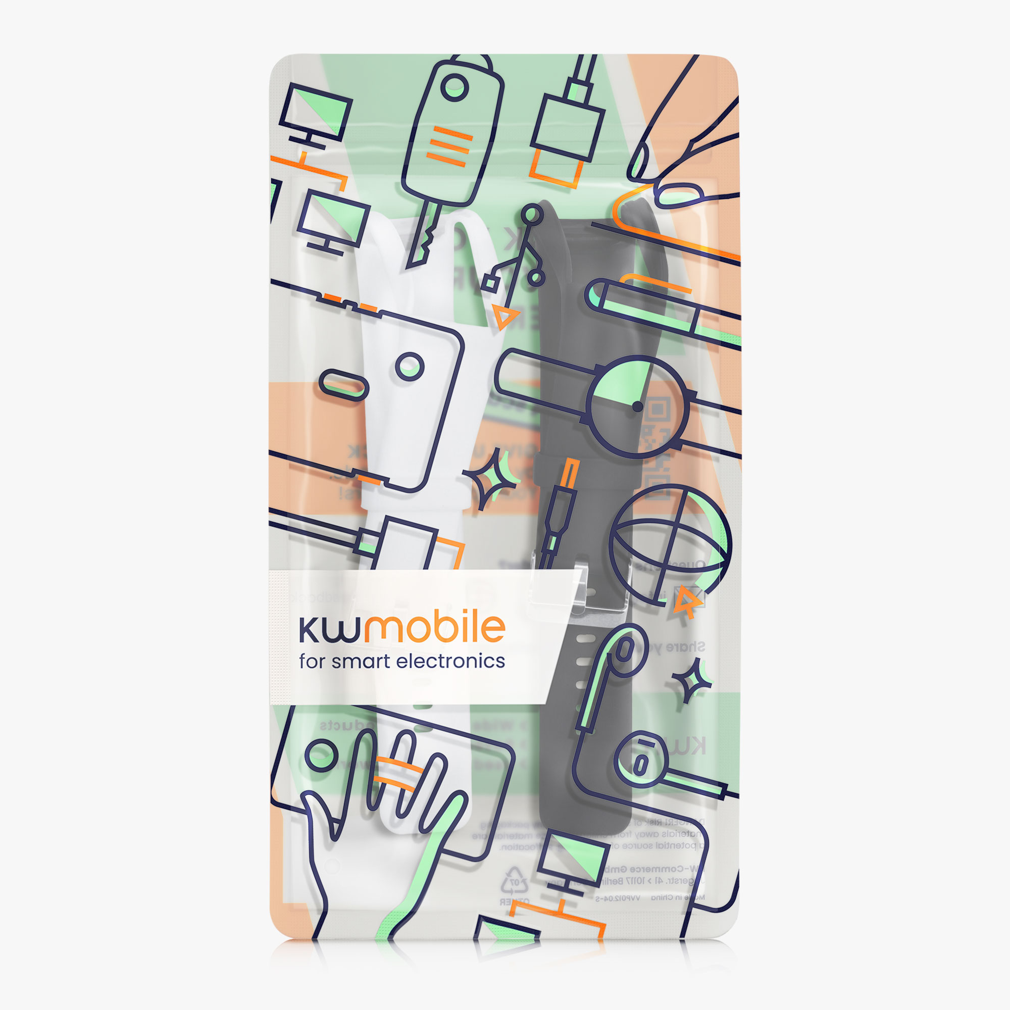 Řemínek Polar A360 / A370 kwmobile silikon 2 ks černá / bílá