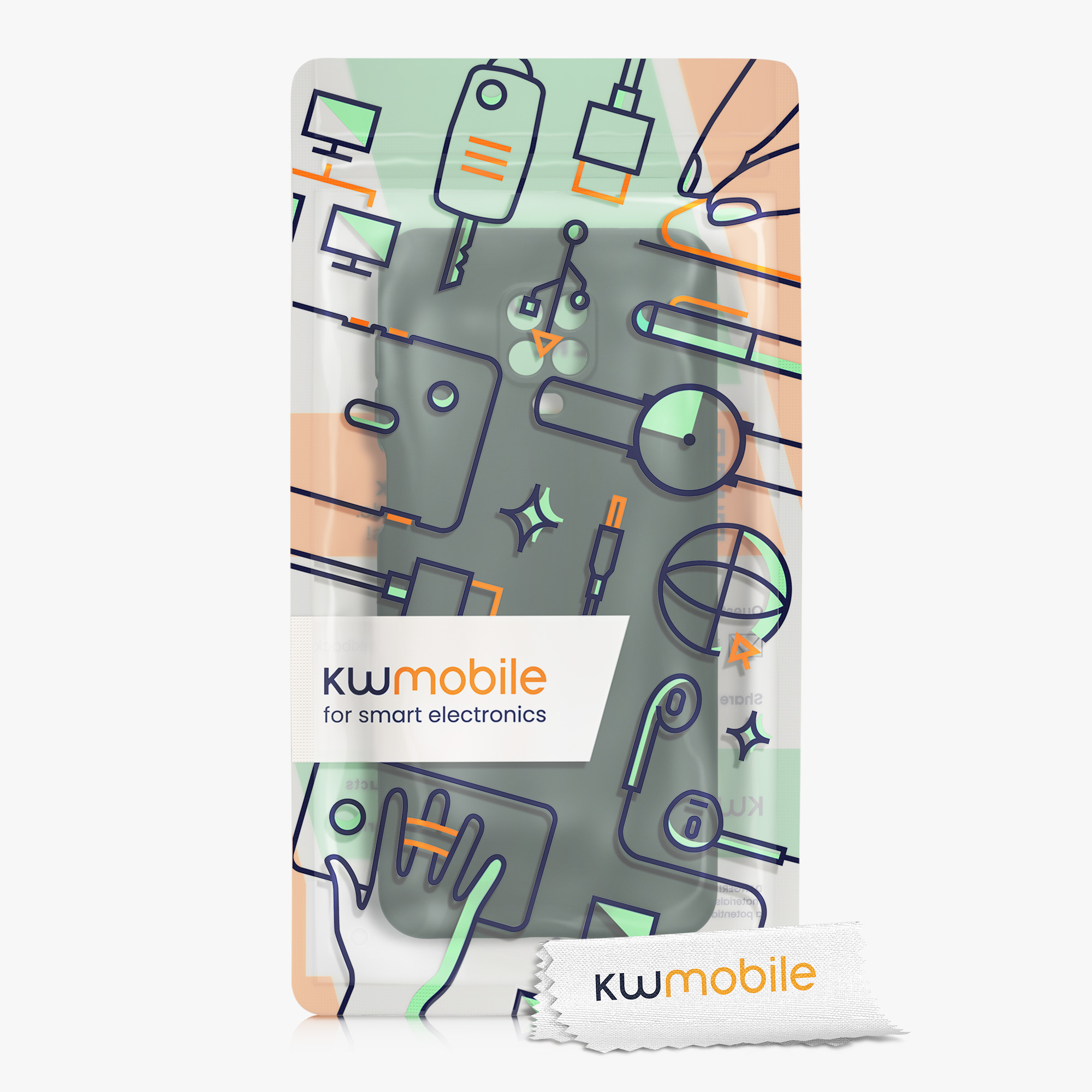 TPU kryt kwmobile pro Xiaomi Redmi Note 9S / 9 Pro / 9 Pro Max - mechově zelená