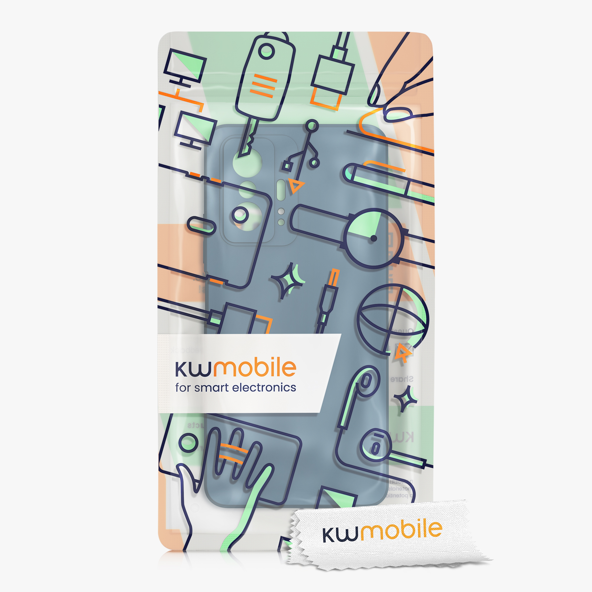 Kryt na mobil Xiaomi 11T / 11T Pro kwmobile TPU matně modrozelený
