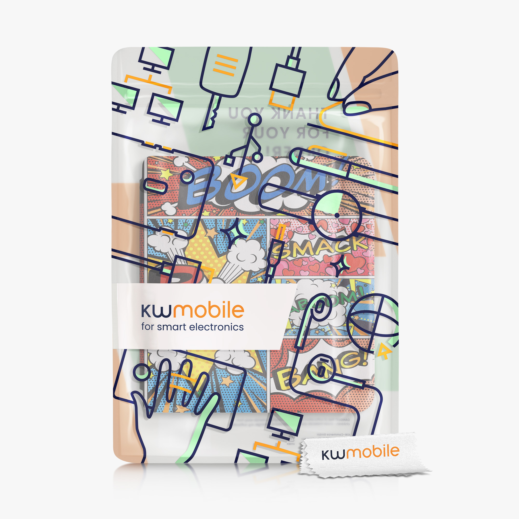 kwmobile pouzdro na čtečku Kobo Libra 2, Comic Book Symbols with vícebarevná