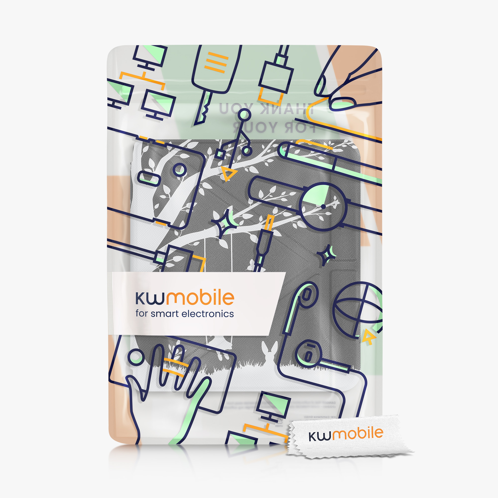 kwmobile pouzdro na čtečku Kobo Libra 2, bílá / černá