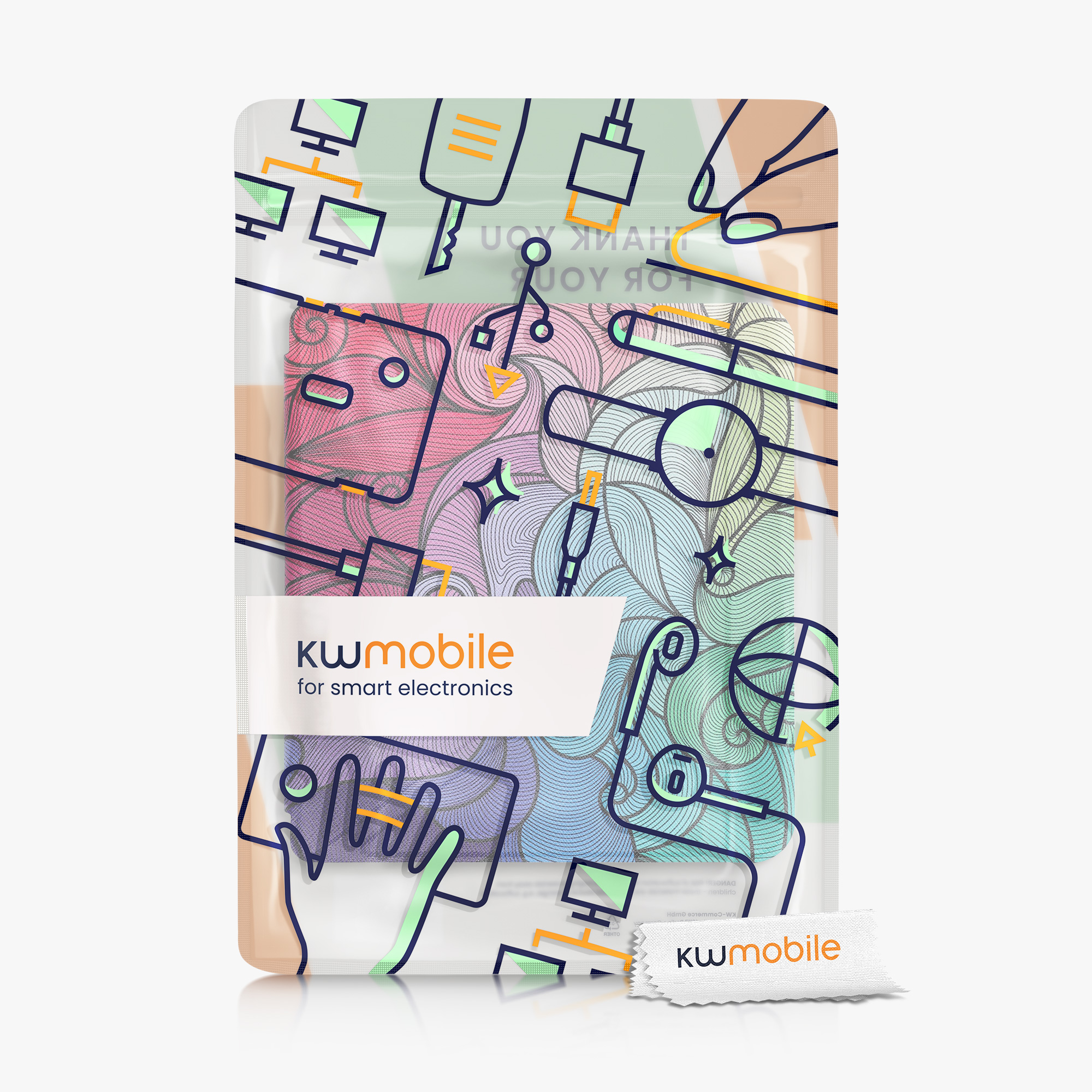 kwmobile pouzdro na čtečku Kobo Libra 2, tmavě růžová / modrá / zelená