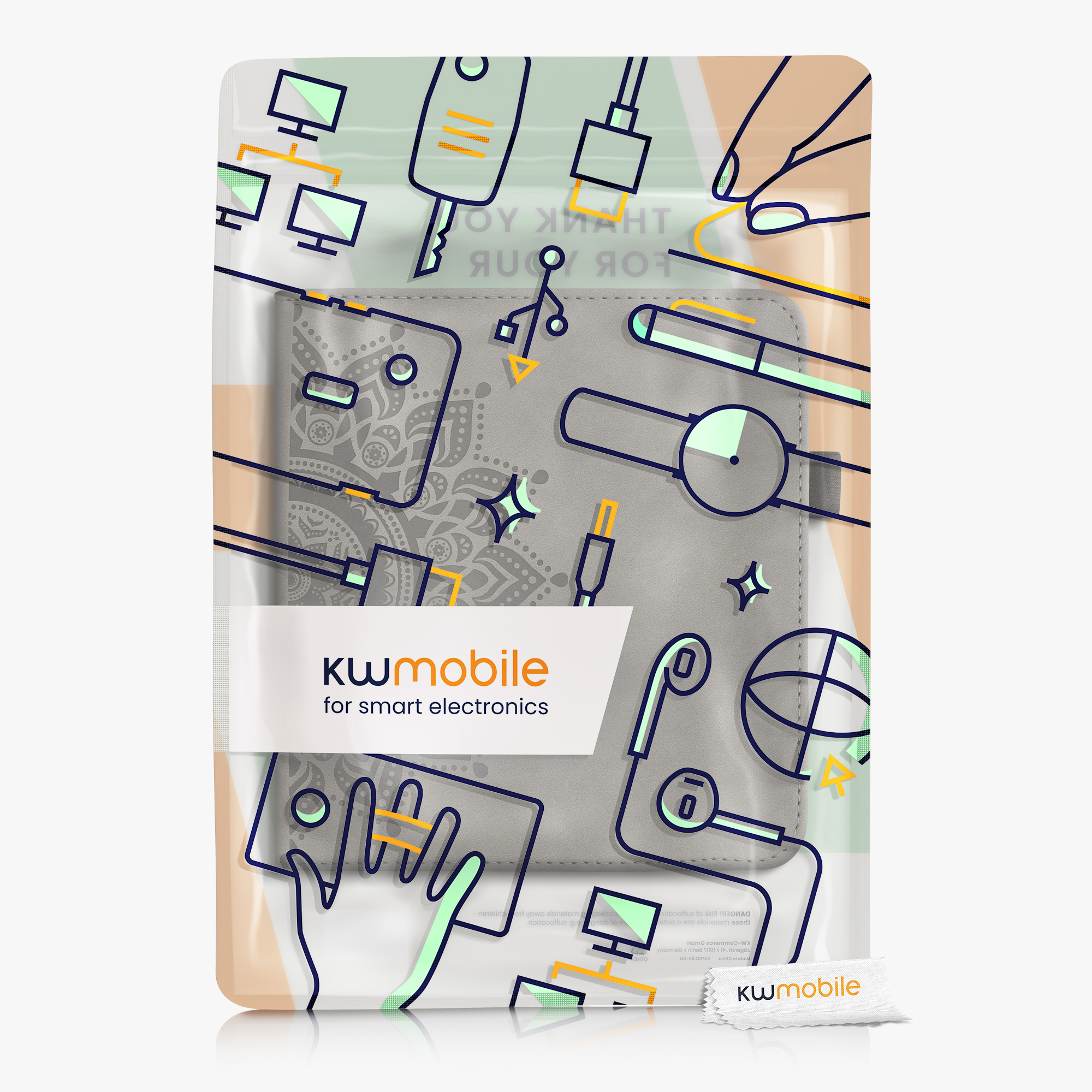 kwmobile pouzdro na čtečku Kobo Libra 2 Case, šedá