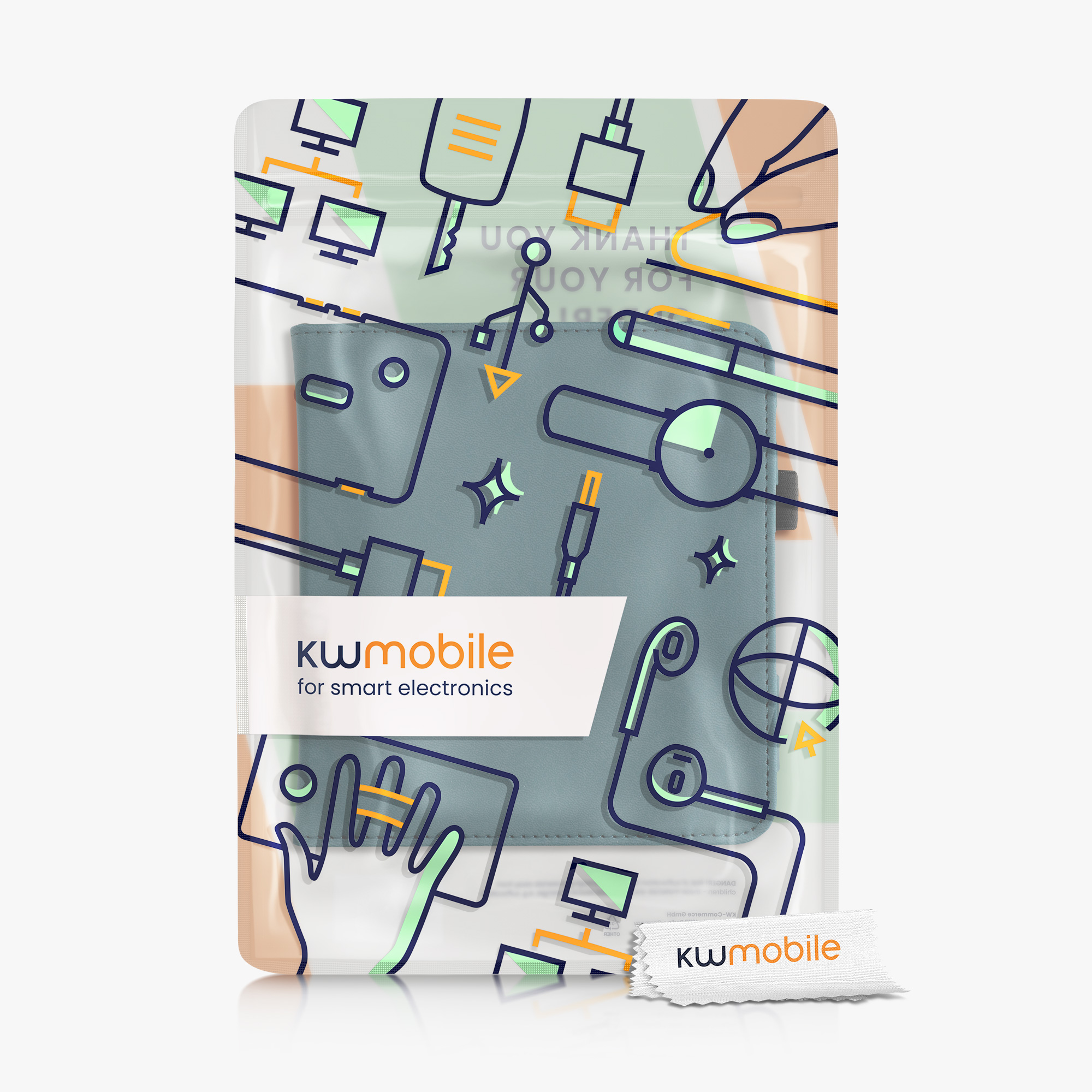 Pouzdro na čtečku kwmobile pro Tolino Vision 6 - petrolejová