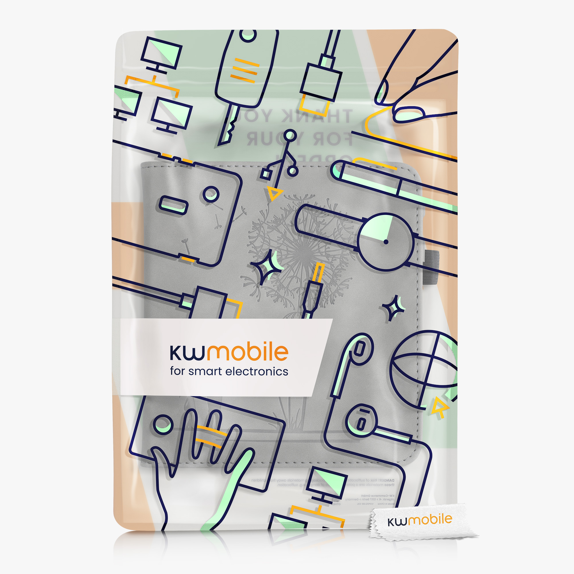 Pouzdro kwmobile pro Tolino Vision 6 - šedá