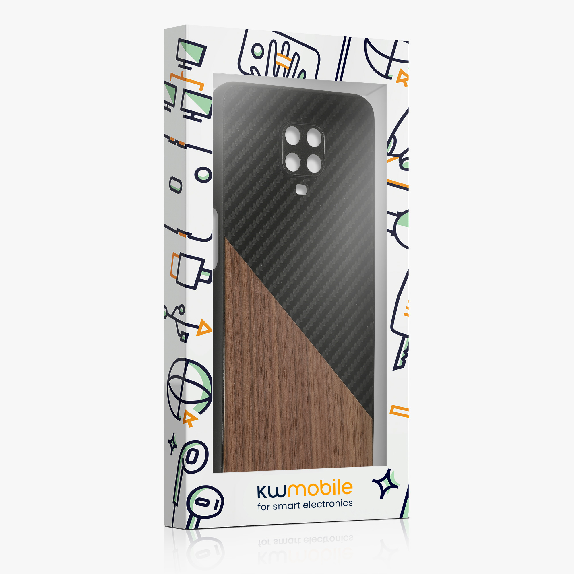 Hybridní kryt kwmobile pro Xiaomi Redmi Note 9S / 9 Pro / 9 Pro Max - tmavě hnědá