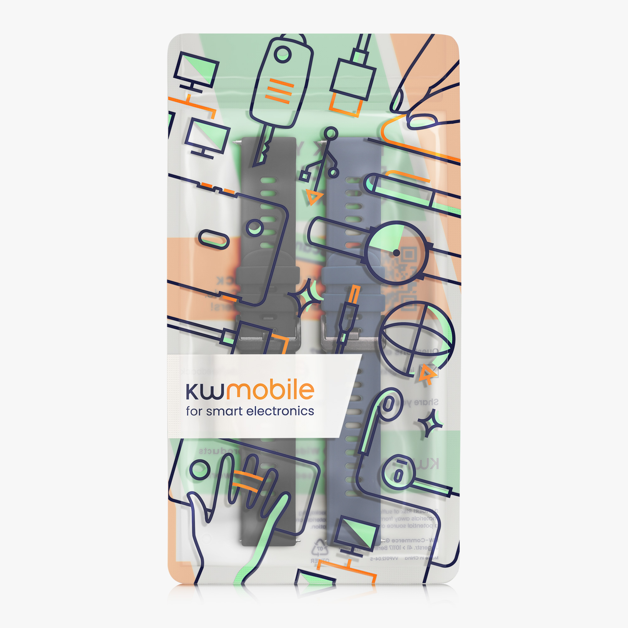 Řemínek kwmobile pro AGPTEK LW11, černá / tmavě modrá