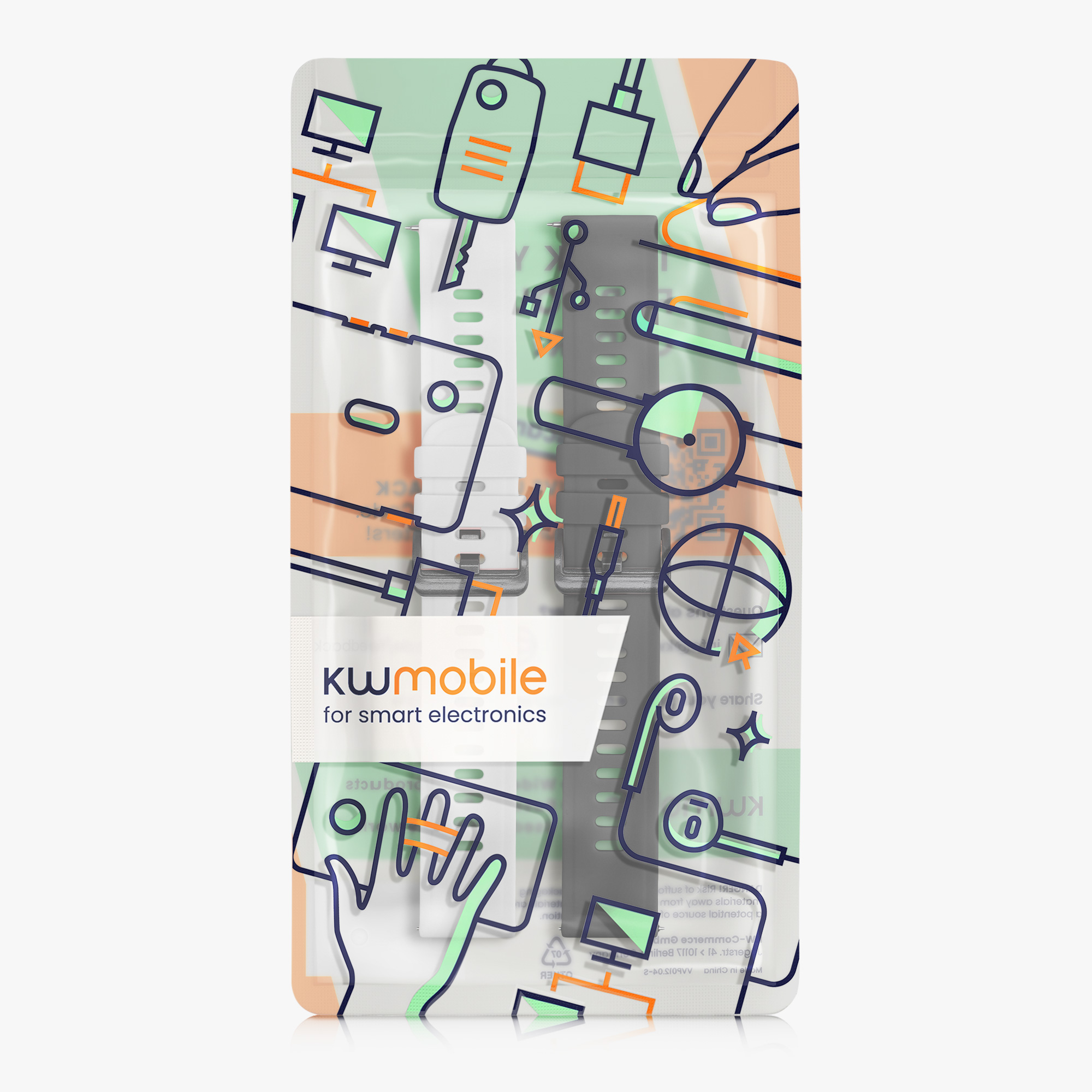 Řemínek kwmobile pro AGPTEK LW11, bílá / černá