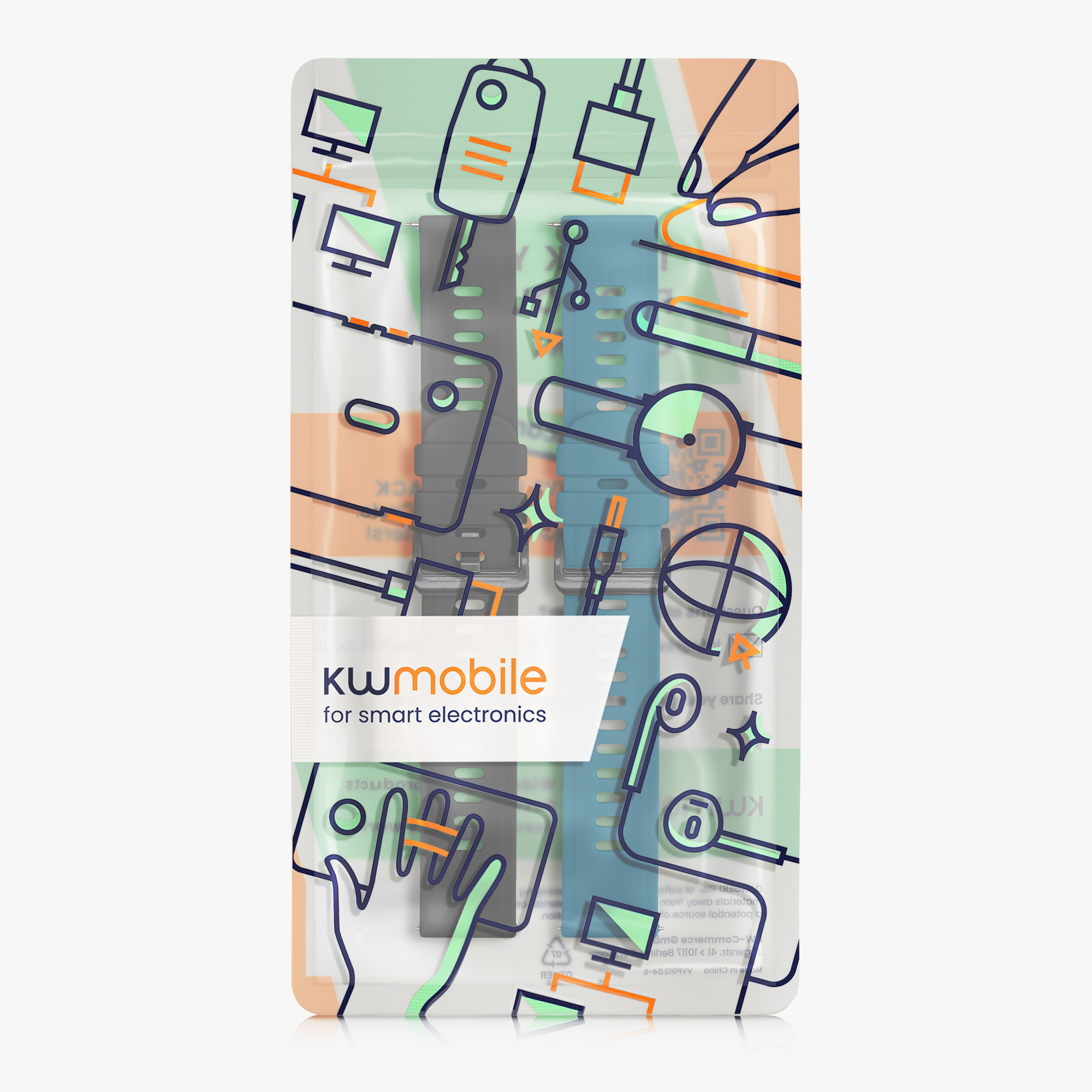Řemínek kwmobile pro AGPTEK LW11, matná petrolejová / černá