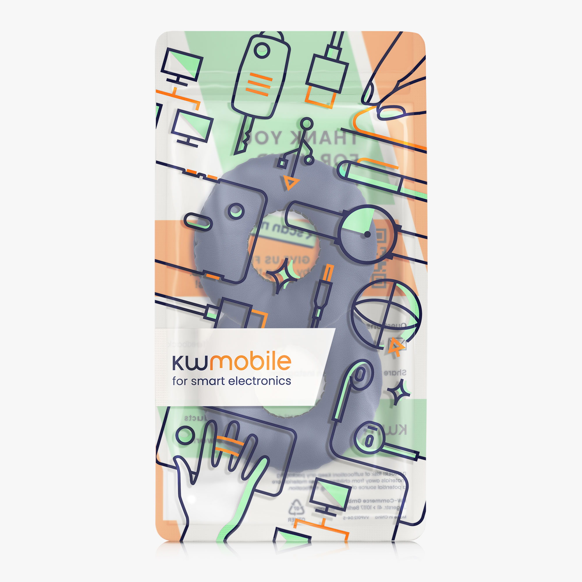 Náhradní náušníky kwmobile pro Sony WH-CH510, modrá, 2 ks