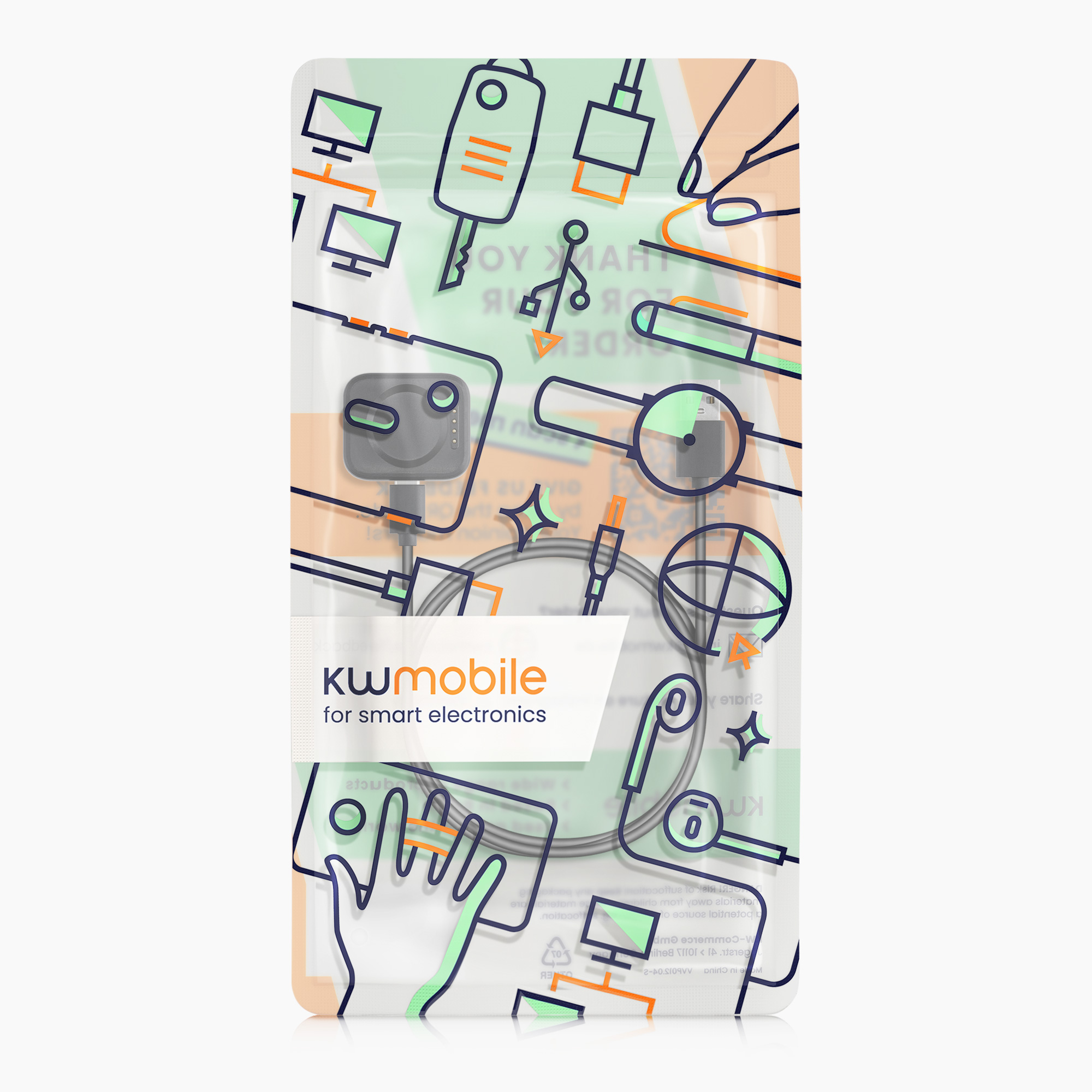Nabíjecí kabel kwmobile pro Oppo Watch 2 (42mm 46mm) / Watch X / Watch 4 Pro, černá