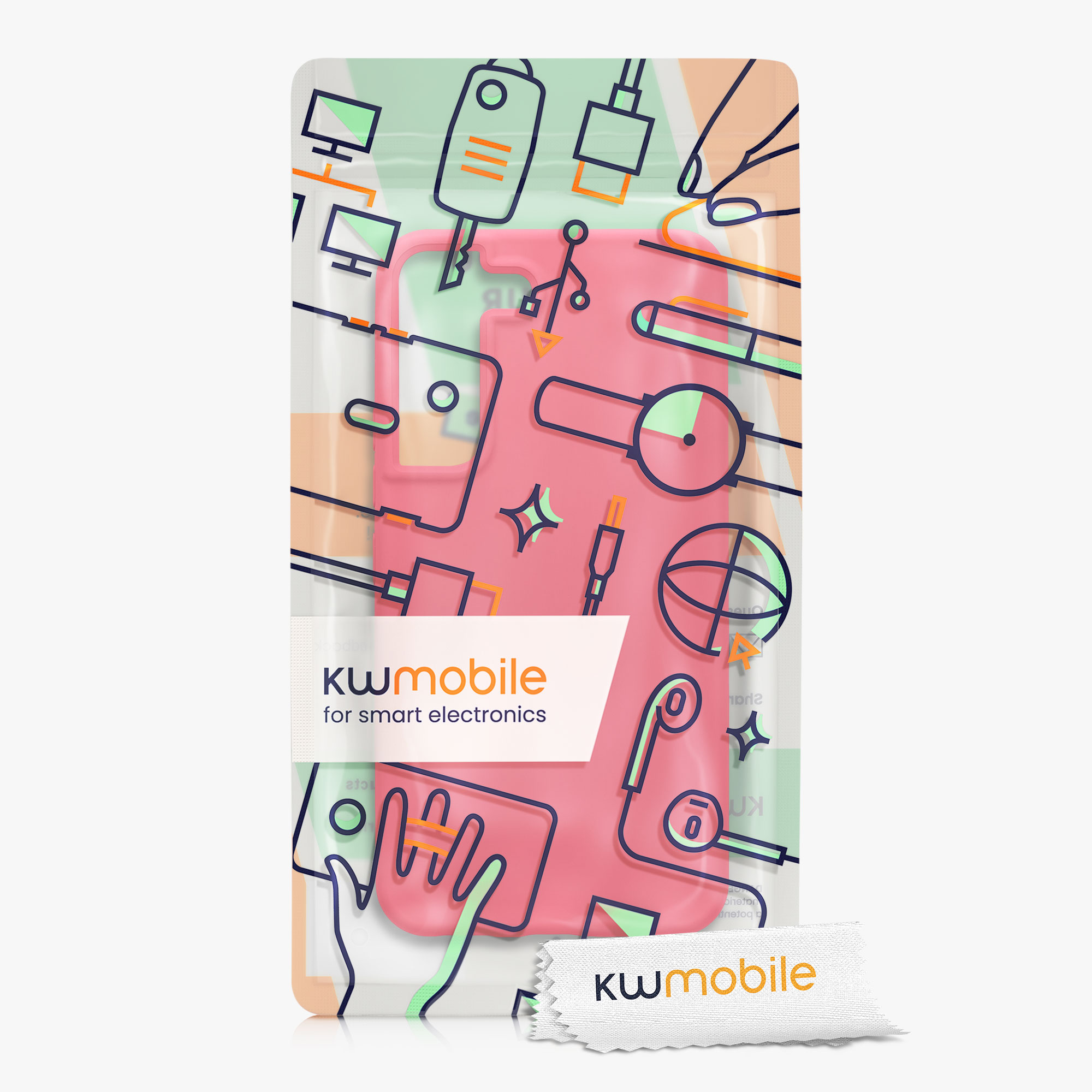 Kryt na mobil Galaxy S22 kwmobile Soft Cover wireless charging awesome pink