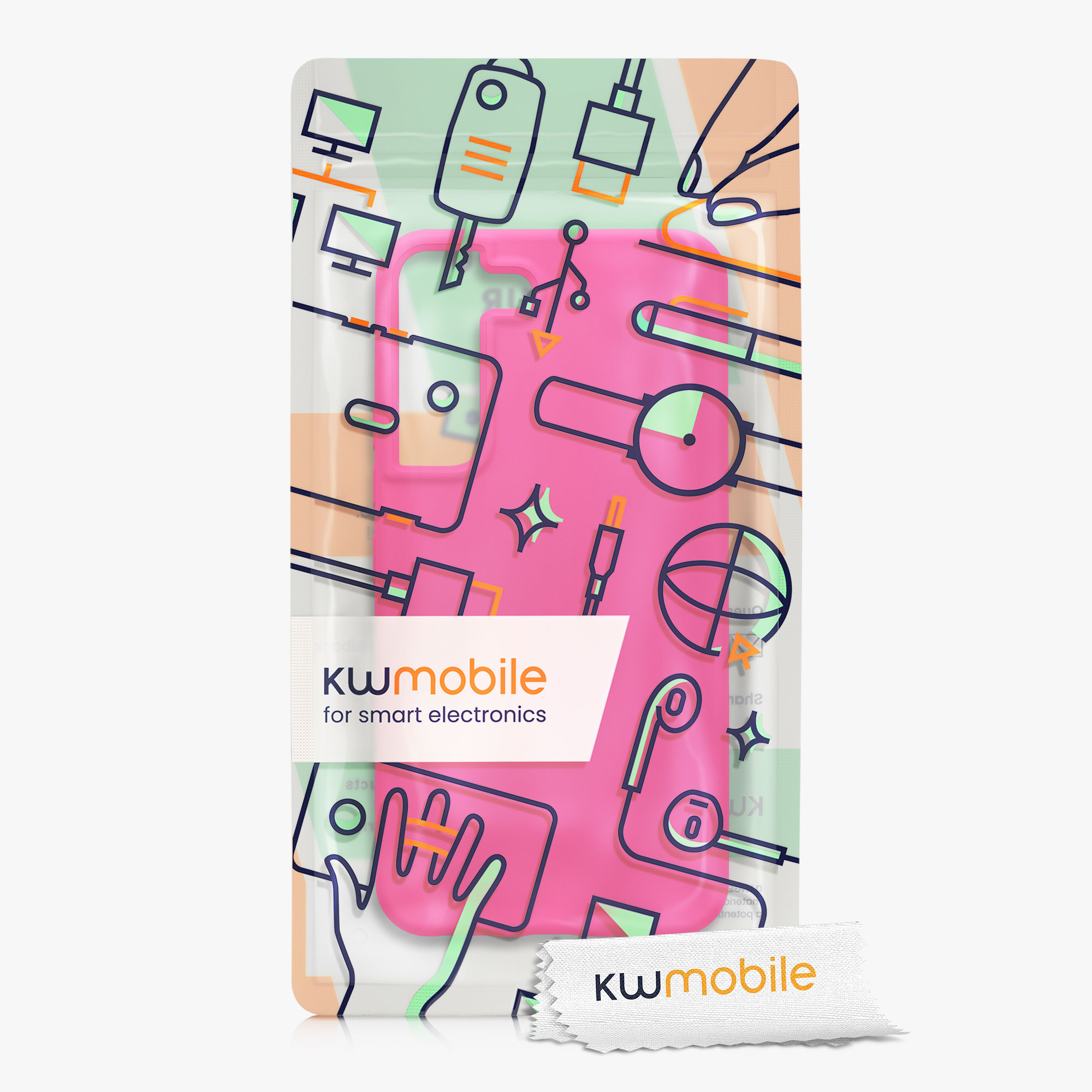 Kryt na mobil Galaxy S22 kwmobile Soft Cover neonově růžová
