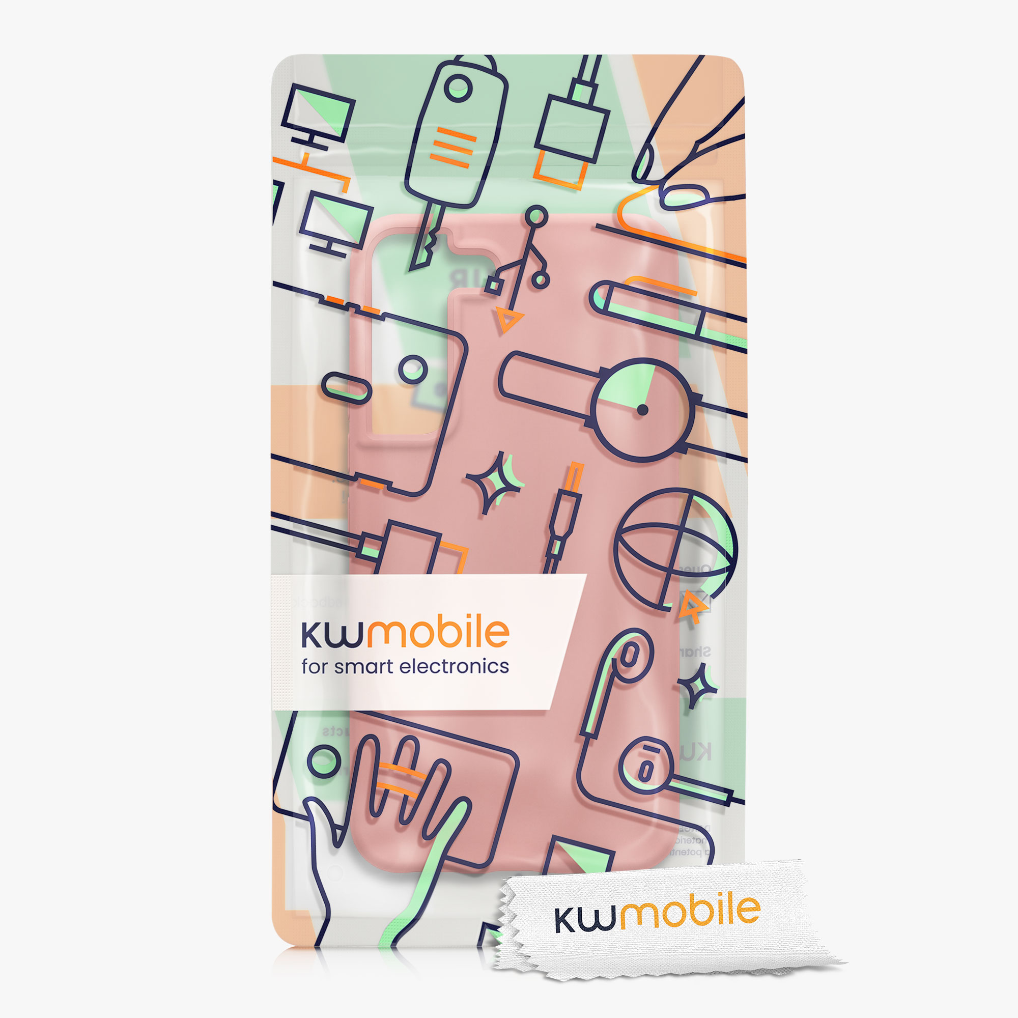 Kryt na mobil Galaxy S22 kwmobile Soft Cover zimní růžová