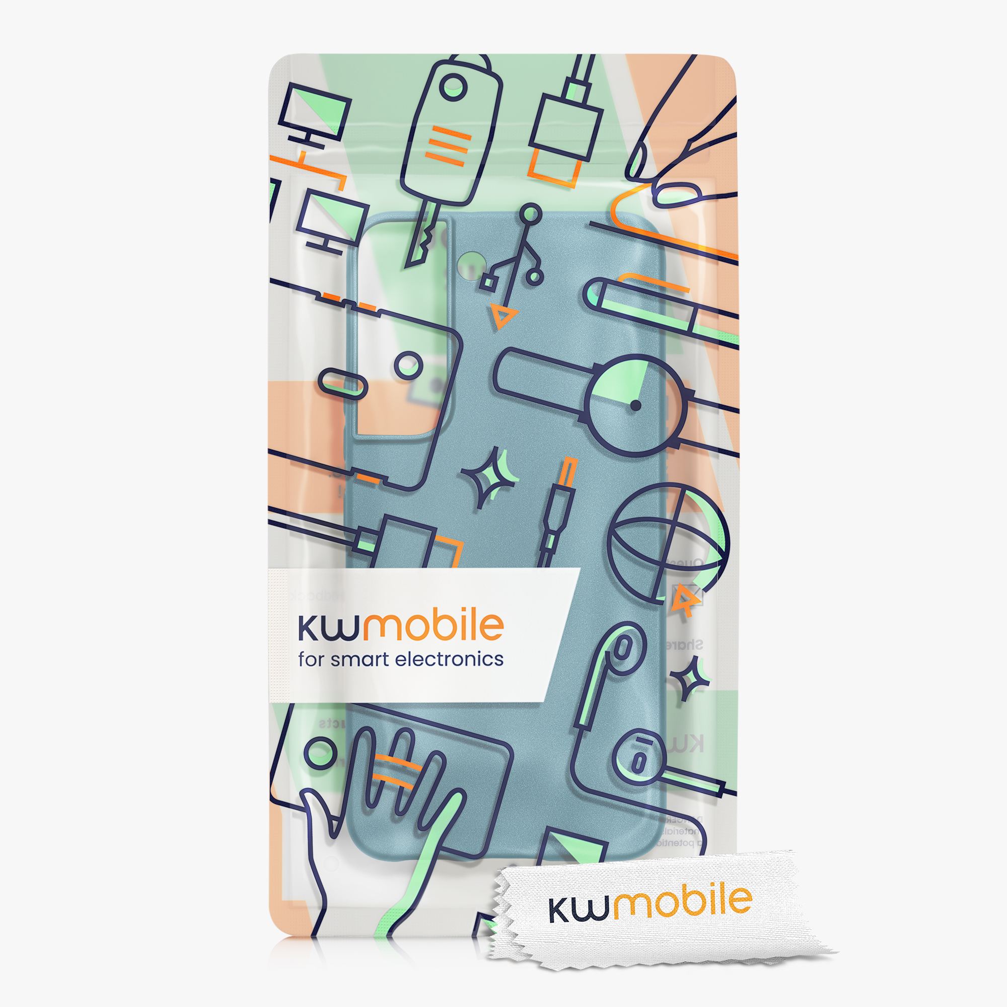 Kryt na mobil Galaxy S22 kwmobile Metallic metalická karibská modrá