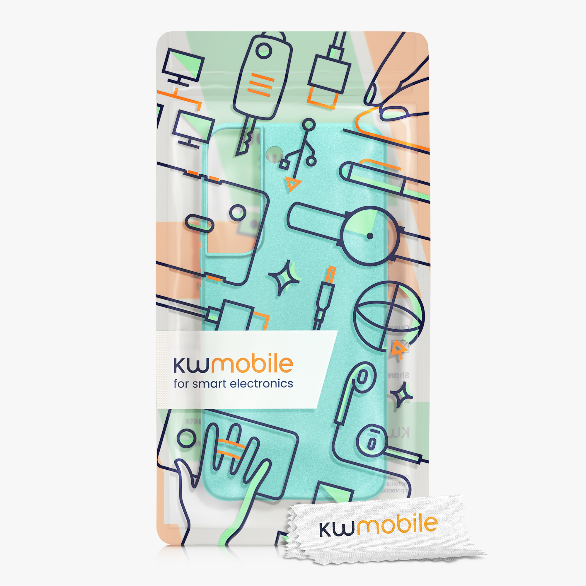 Kryt na mobil Galaxy S22 kwmobile Metallic metalická tyrkysová