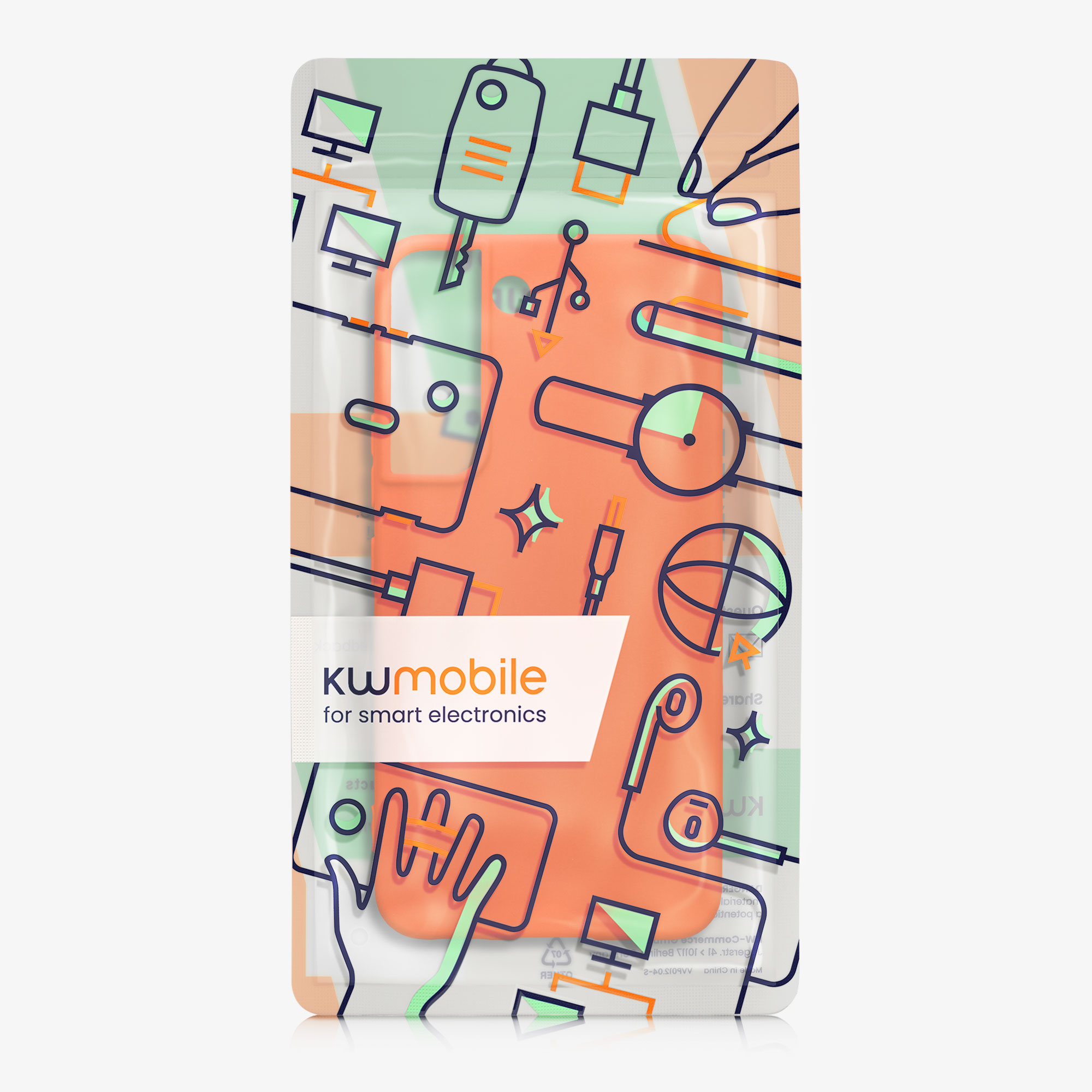 Kryt na mobil Galaxy S22 kwmobile Soft Cover neon orange