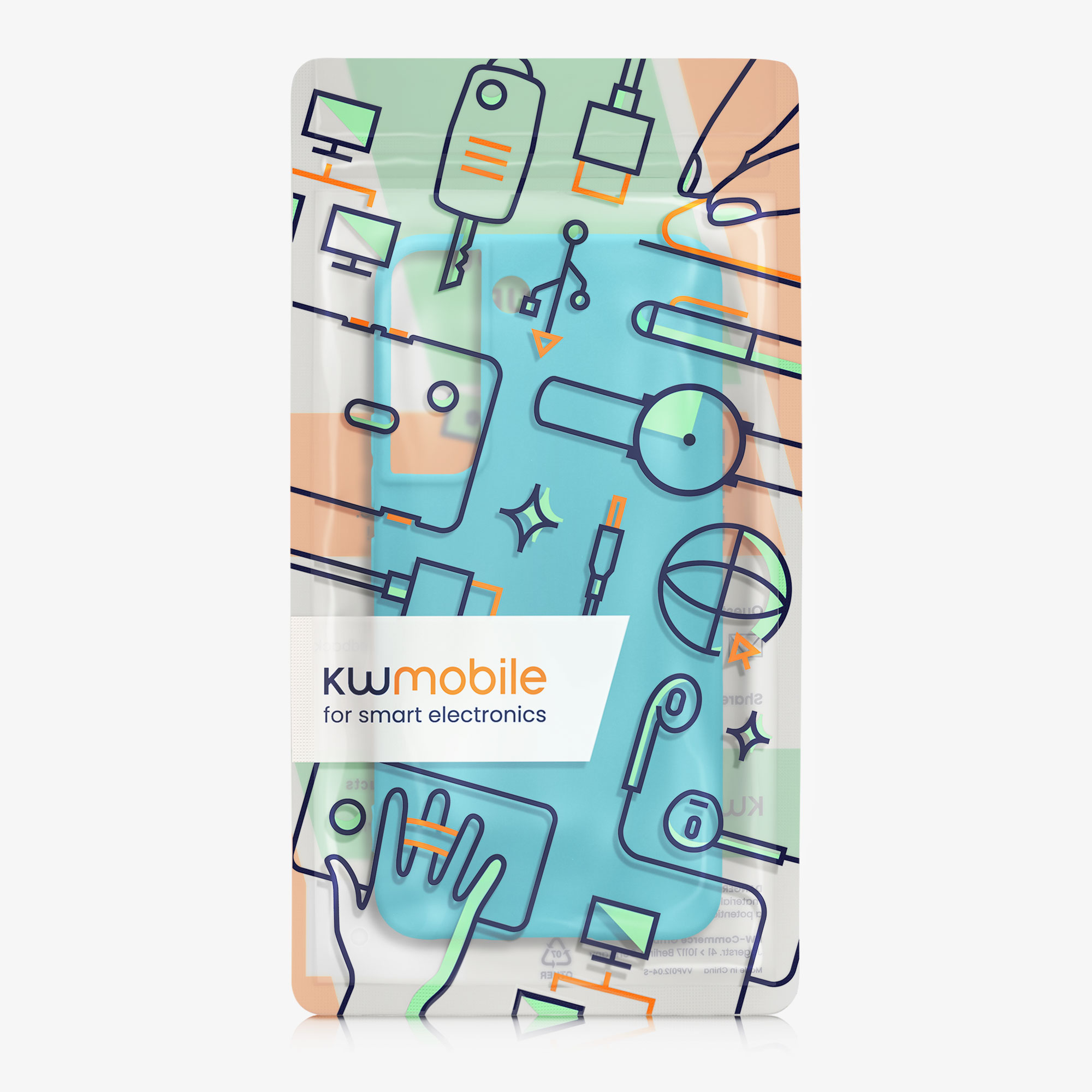 Kryt na mobil Galaxy S22 kwmobile Soft Cover světle modrá Cool Glacier