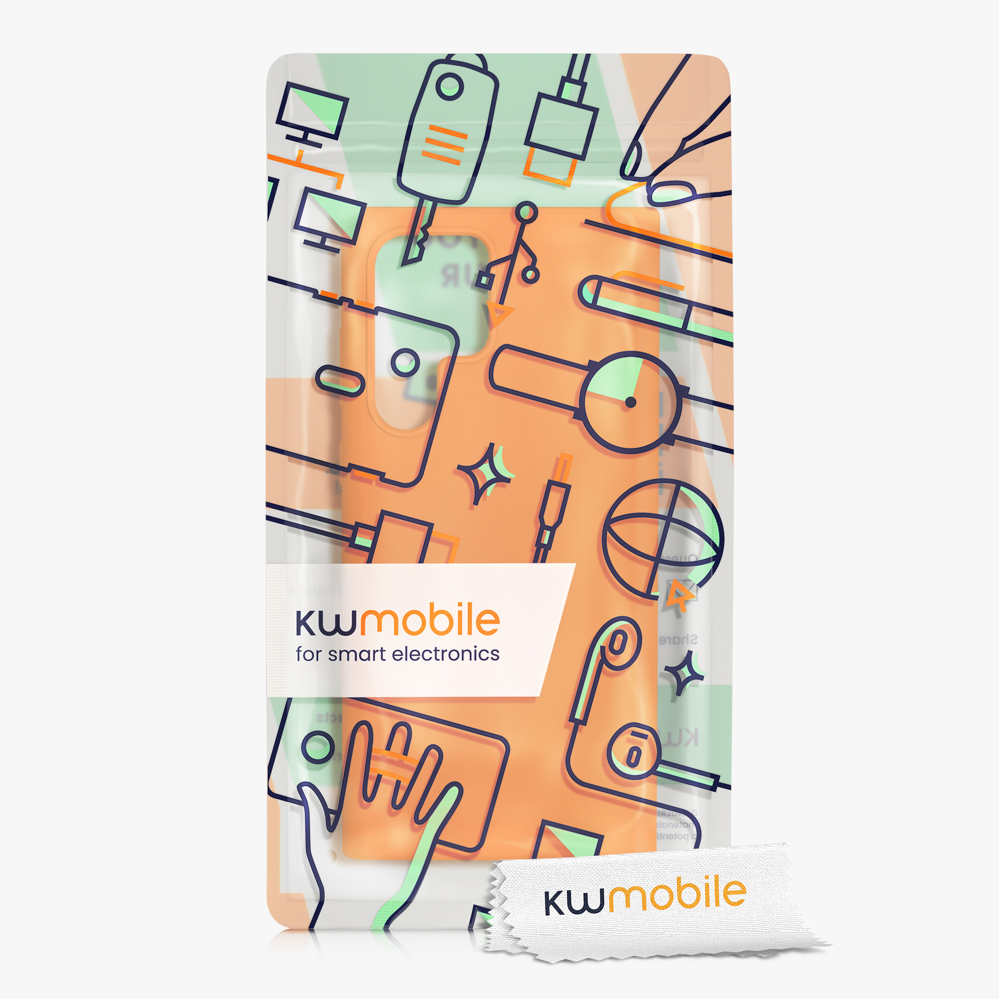 Kryt na mobil Galaxy S22 Ultra kwmobile Soft Cover ovocně oranžová