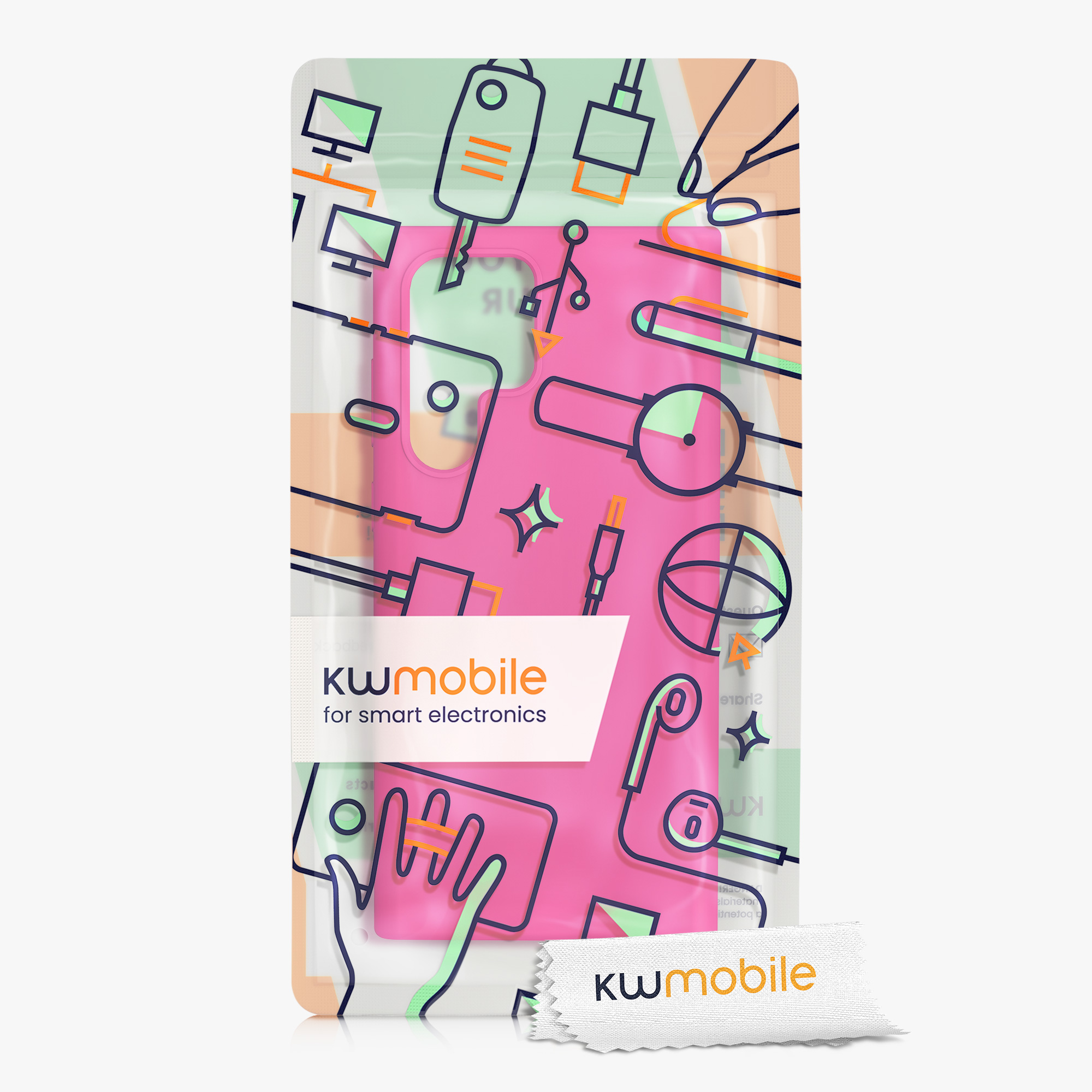 Kryt na mobil Galaxy S22 Ultra kwmobile Soft Cover neonově růžová