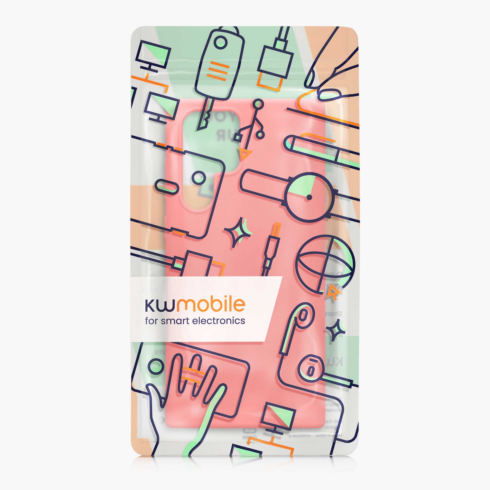 Kryt na mobil Galaxy S22 Ultra kwmobile Soft Cover neonově korálová