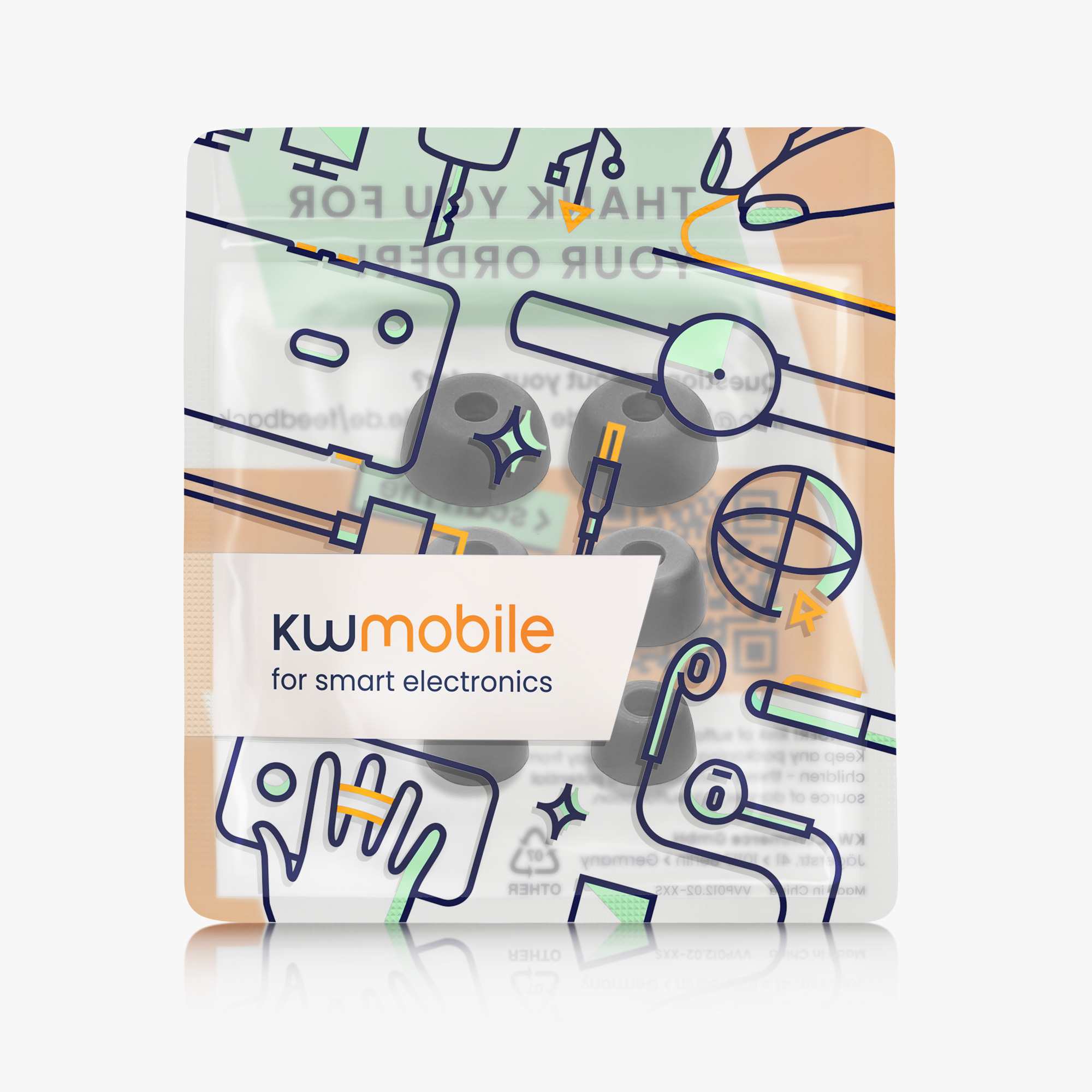 Náhradní špunty do uší Jabra Elite 75t / 65t / Active kwmobile 6 ks černá