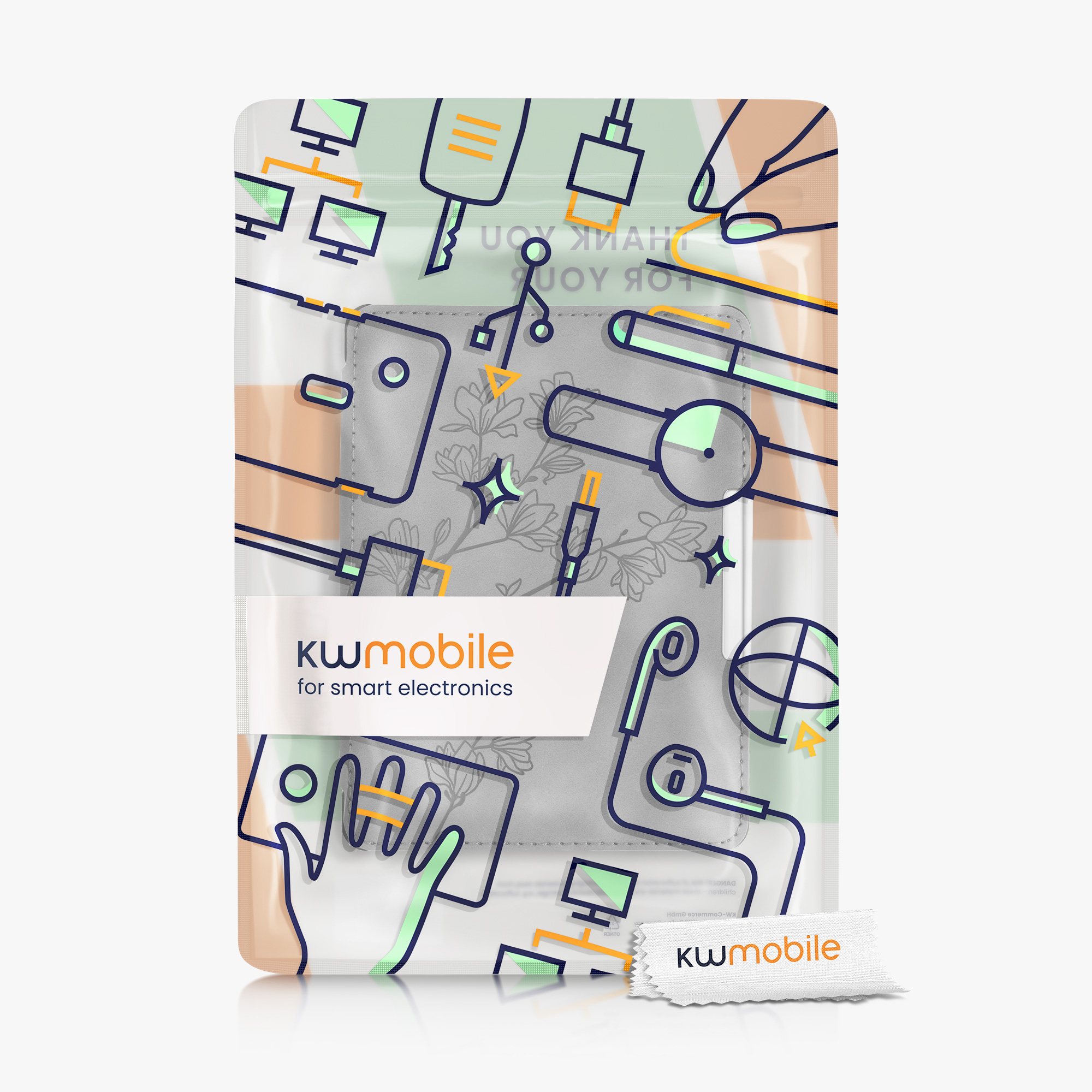 Pouzdro na čtečku kwmobile pro Kobo Glo HD / Touch 2.0 - Magnolias Grey