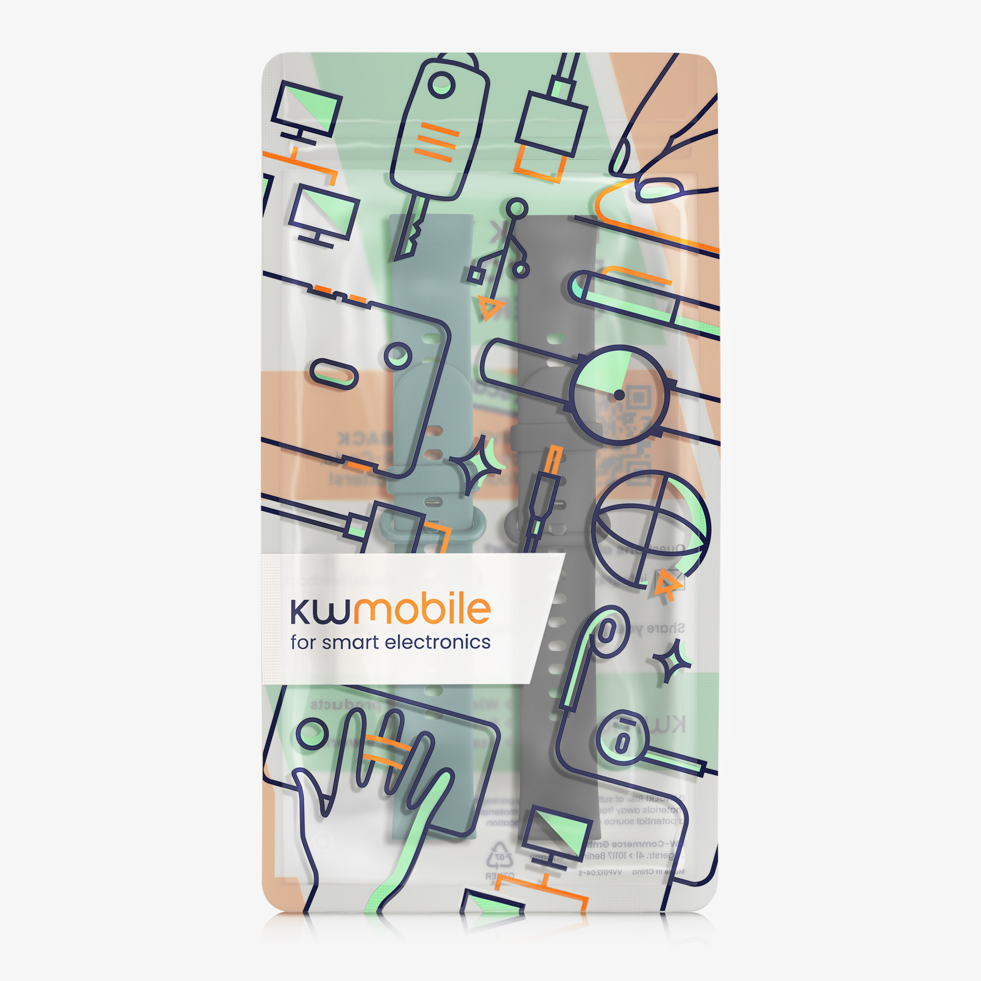 kwmobile řemínek k hodinkám Redmi Watch 2 Lite - černá / tmavě zelená