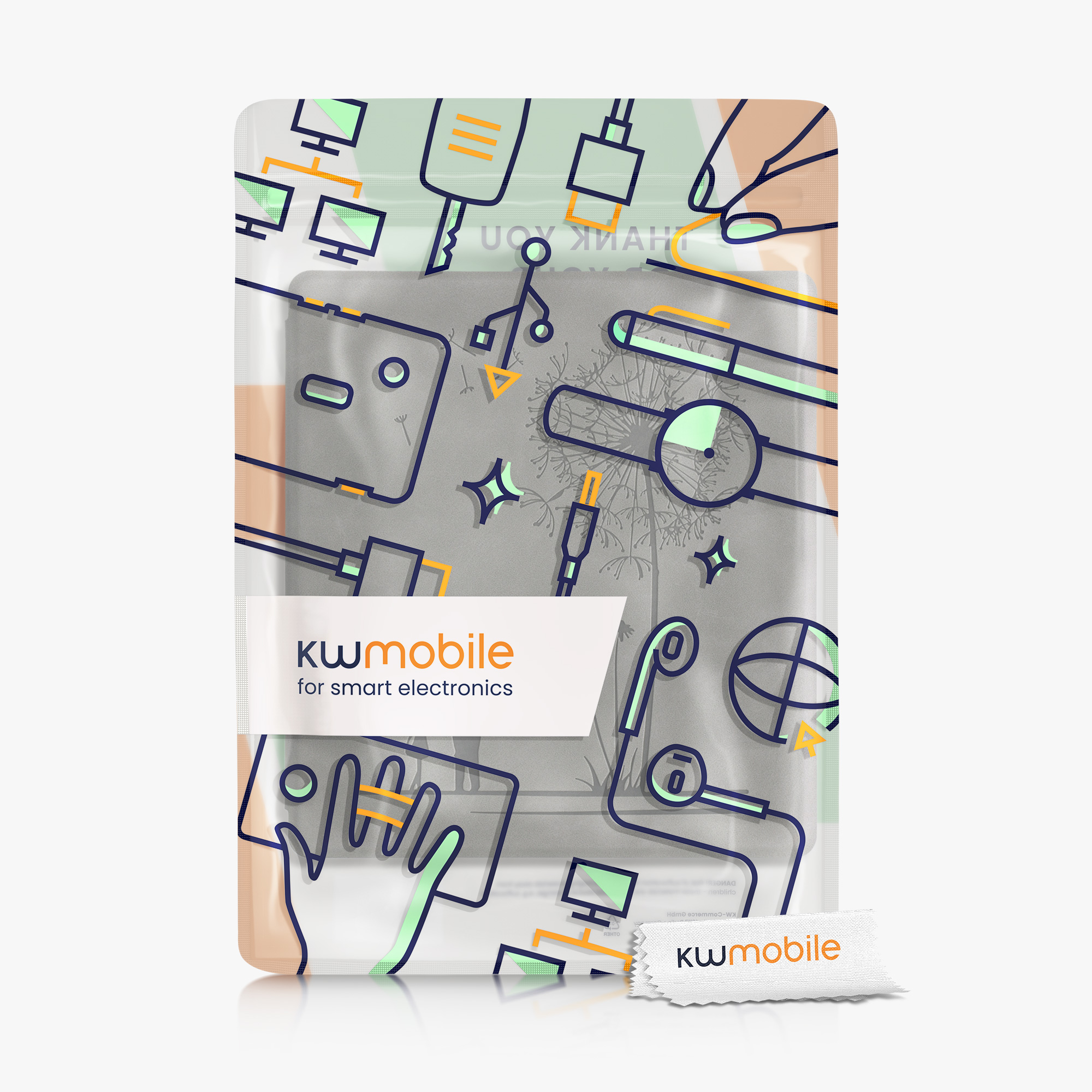 Pouzdro na čtečku kwmobile pro Amazon Kindle Oasis 10. Generation - motiv pampeliška šedá