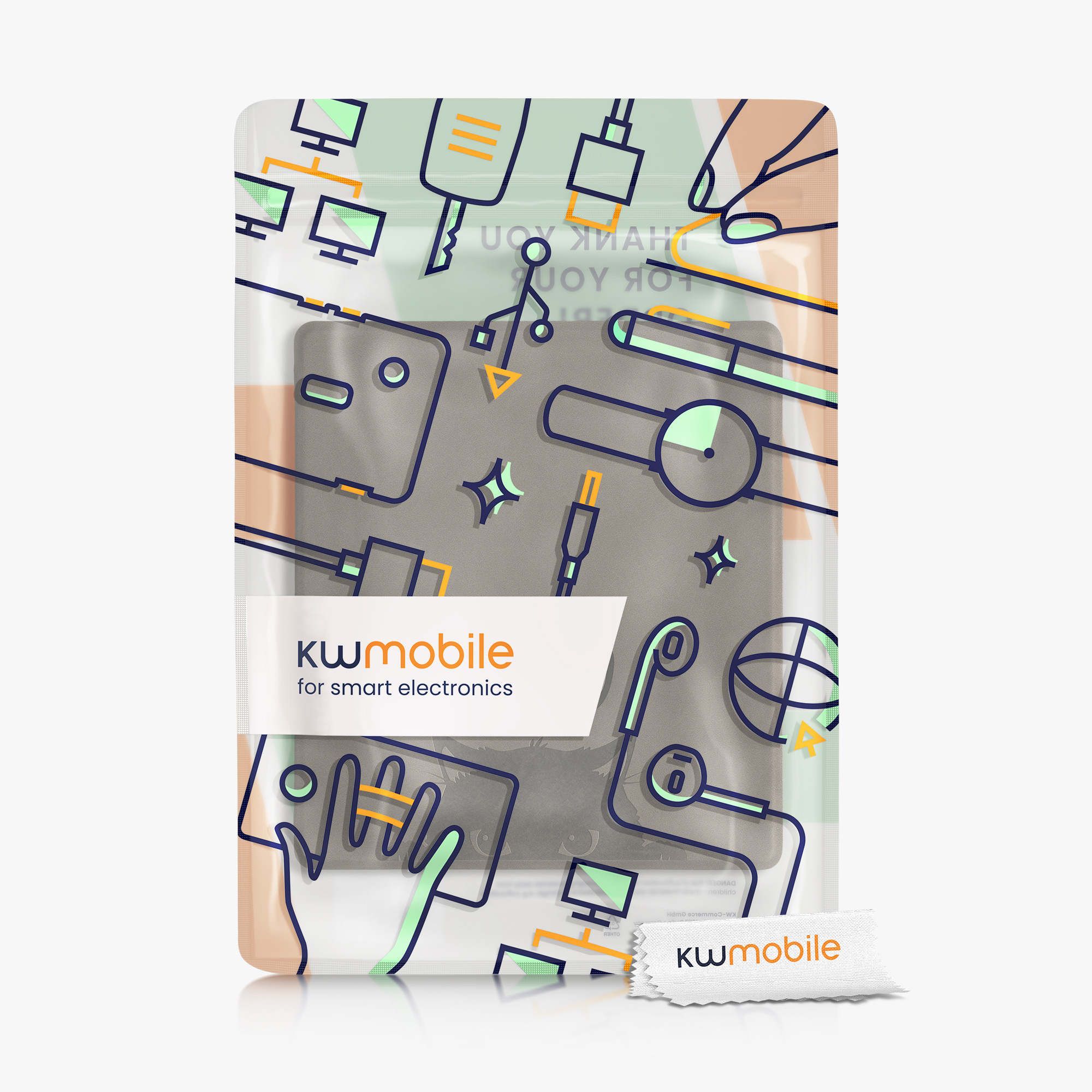 Pouzdro na čtečku kwmobile pro Amazon Kindle Oasis 10. Generation - motiv kočka šedá / černá