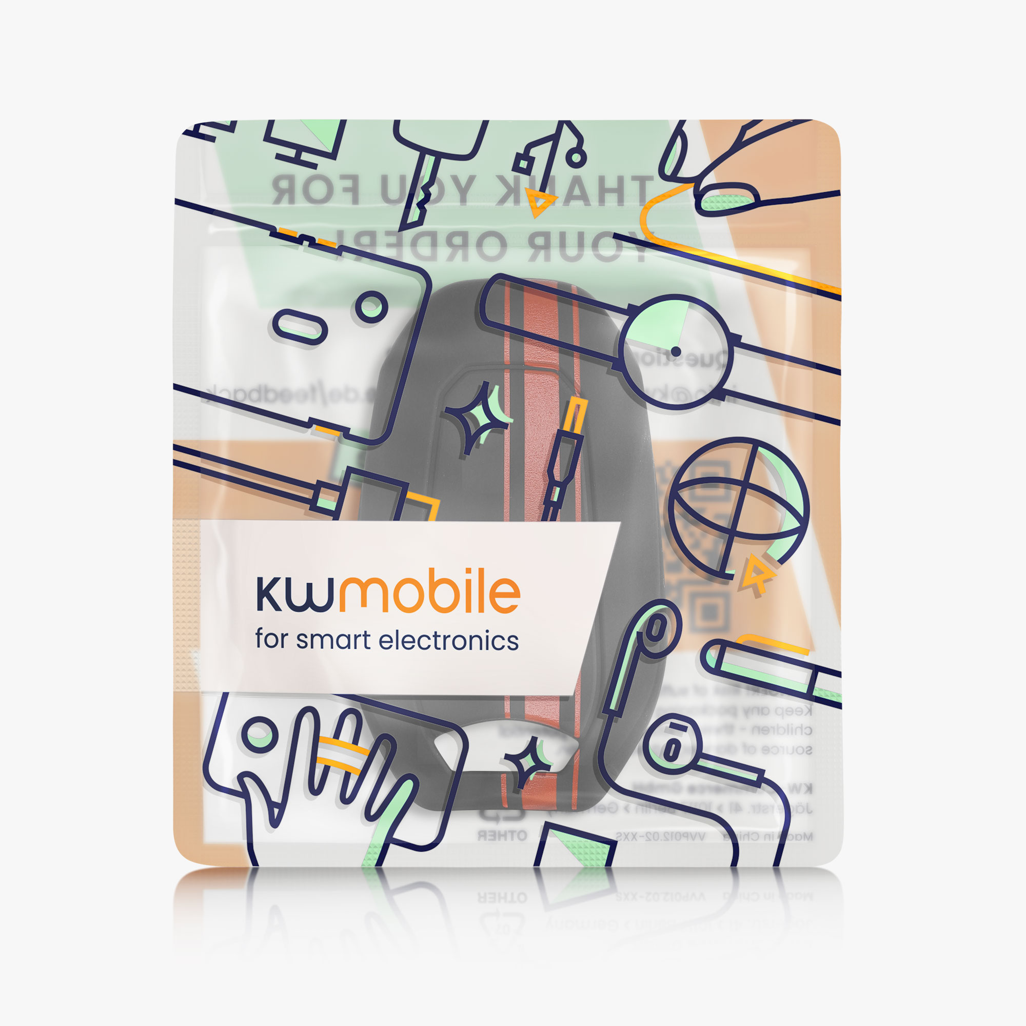 Pouzdro na klíč od auta kwmobile pro Opel 3 Button Car Key Smart Key only Keyless Go, černá