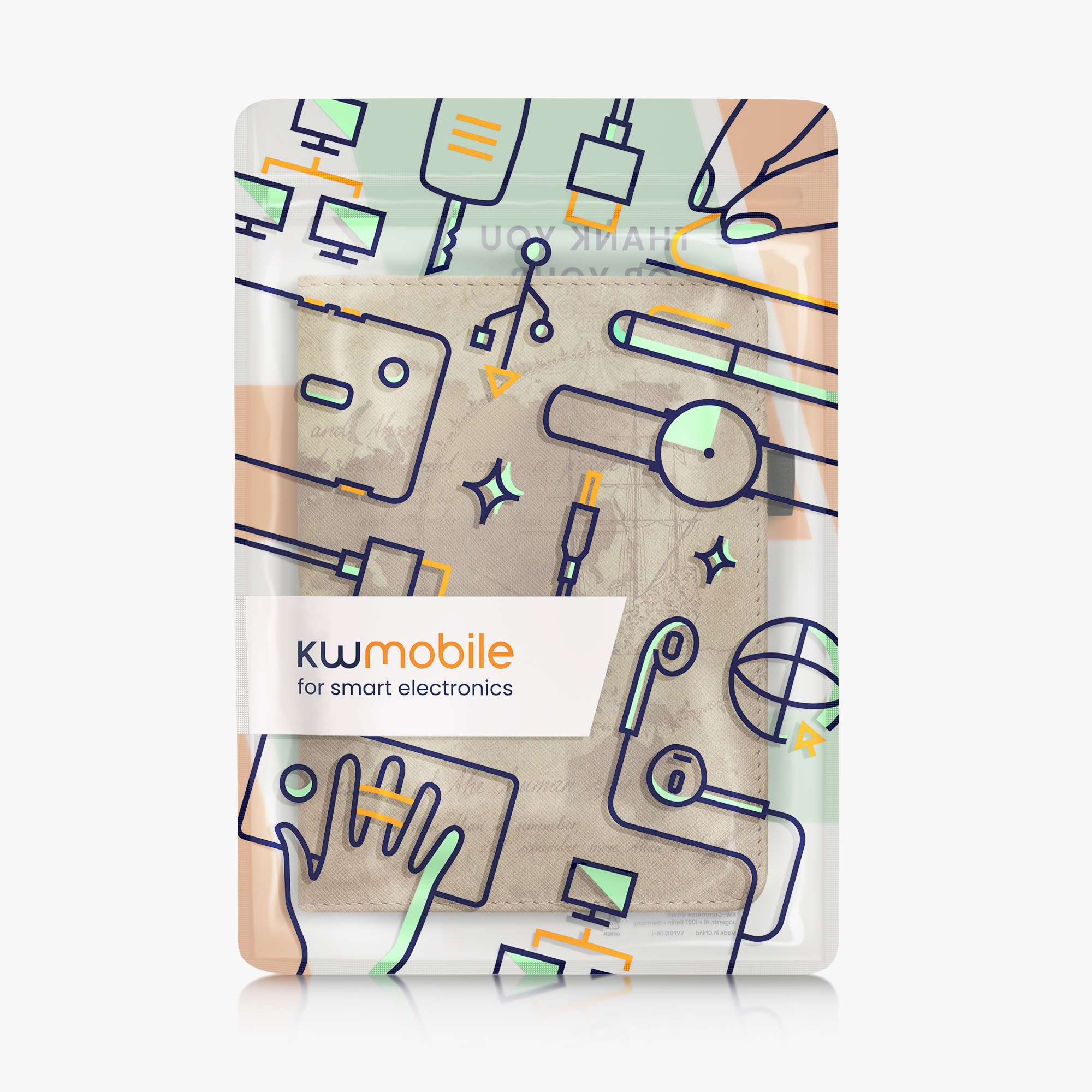 Pouzdro na čtečku kwmobile Amazon Kindle Paperwhite 11 Generation 2021 Case - Cover for Kindle Paperwhite Case w/ Stand Strap